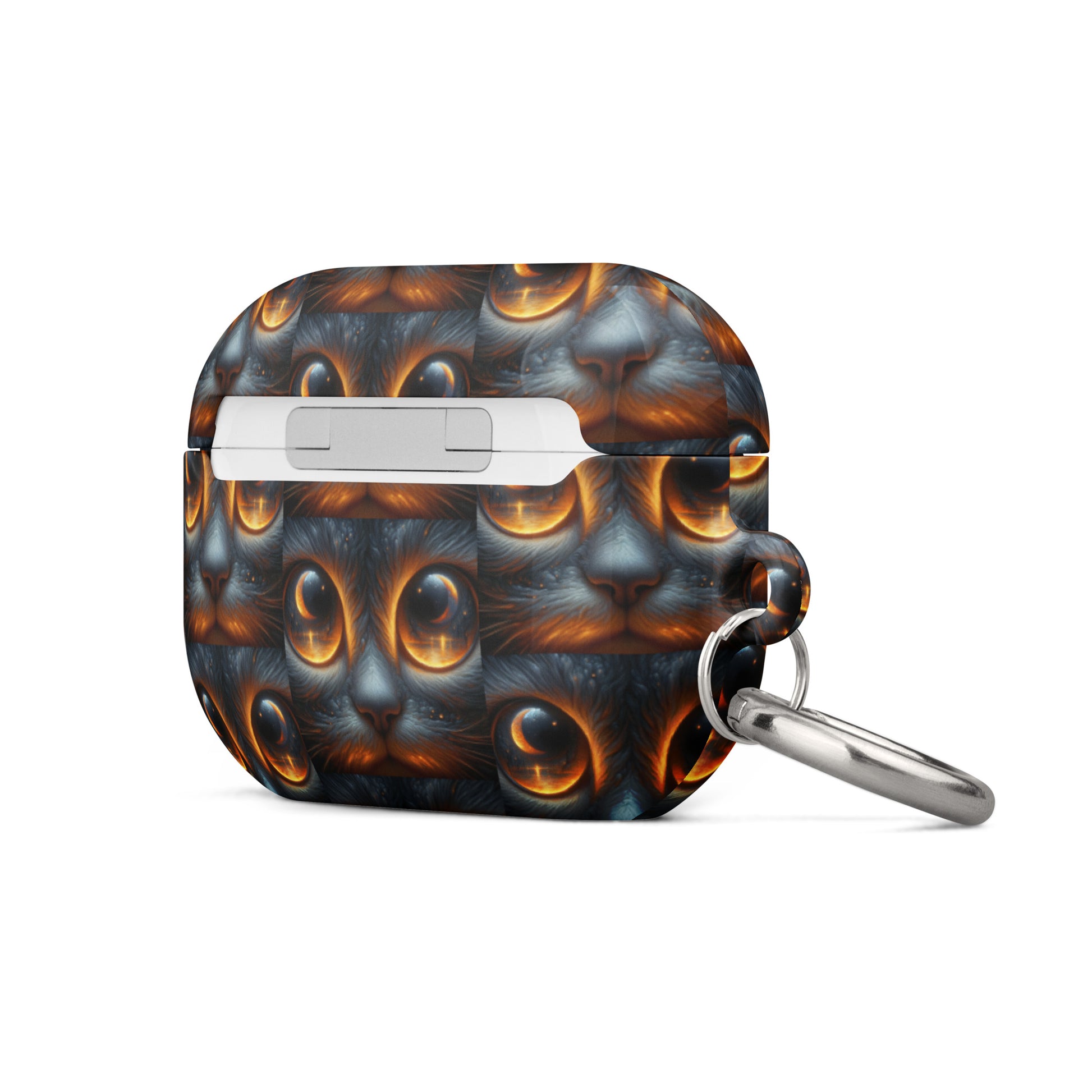 Cat Eyes AirPods® Case | Impact-Absorbing Polycarbonate | Metal Carabiner | Scratch & Drop Protection - BrushstrokesOfCode