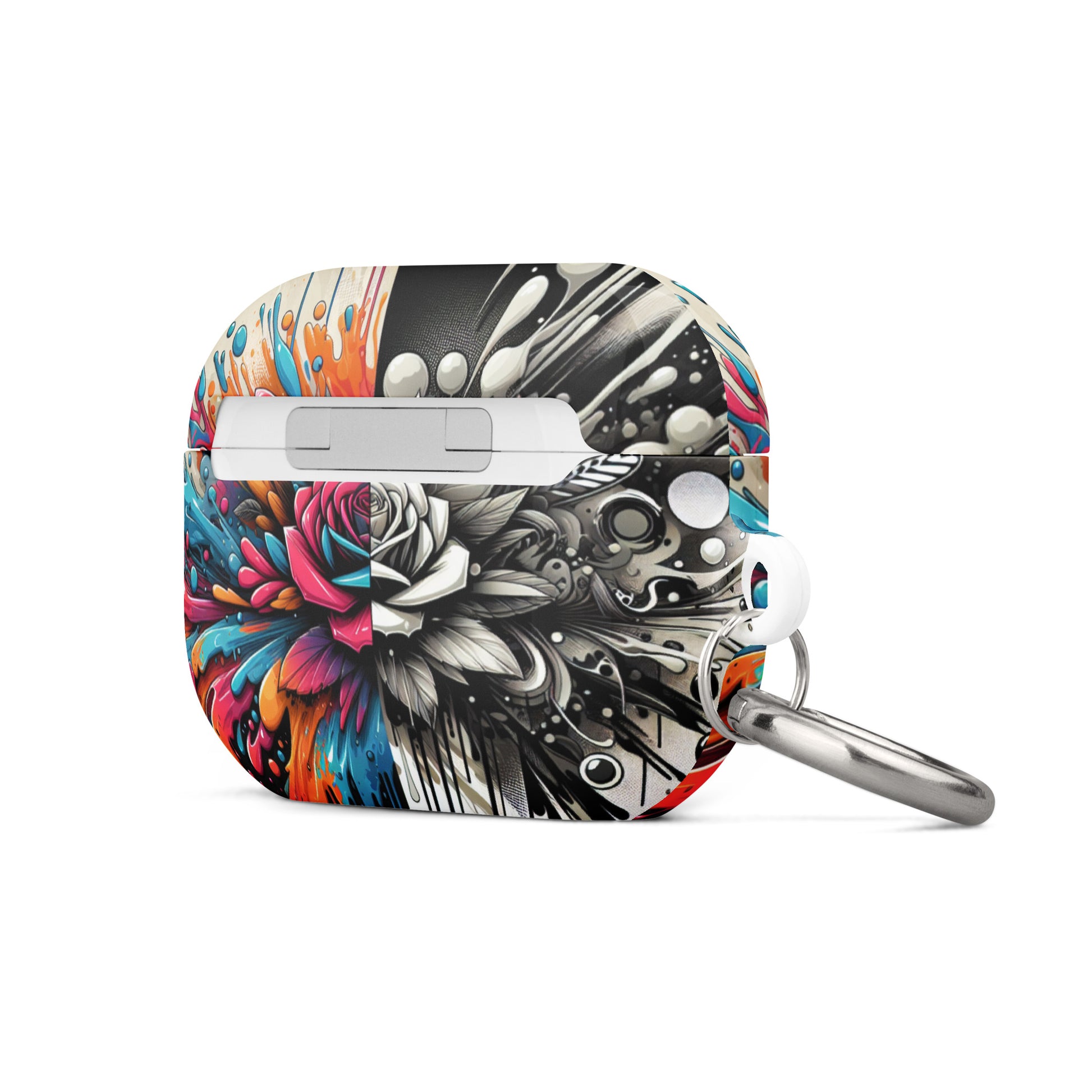 Artistic Rose AirPods® Case | Impact-Resistant Polycarbonate | Metal Carabiner | Scratch & Drop Protection - BrushstrokesOfCode