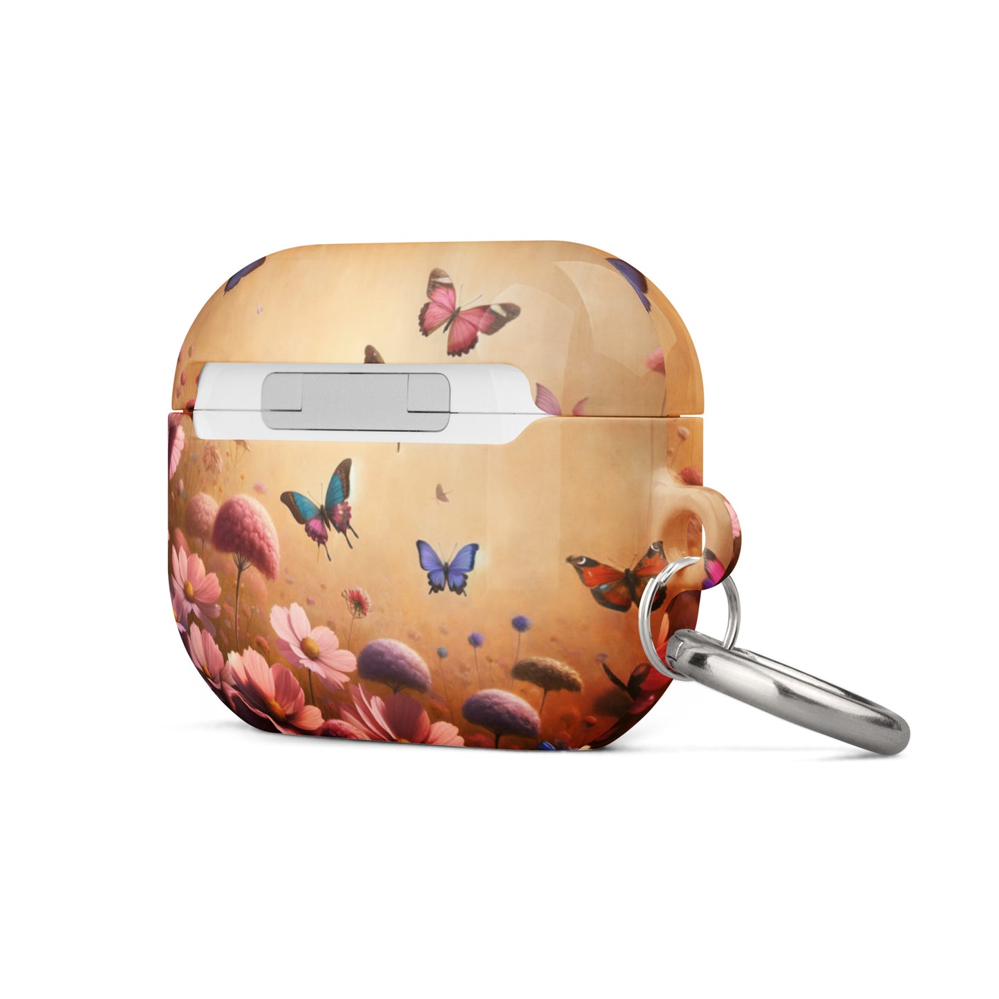 Butterfly Garden AirPods® Case | Impact-Resistant Polycarbonate | Metal Carabiner | Scratch & Drop Protection - BrushstrokesOfCode