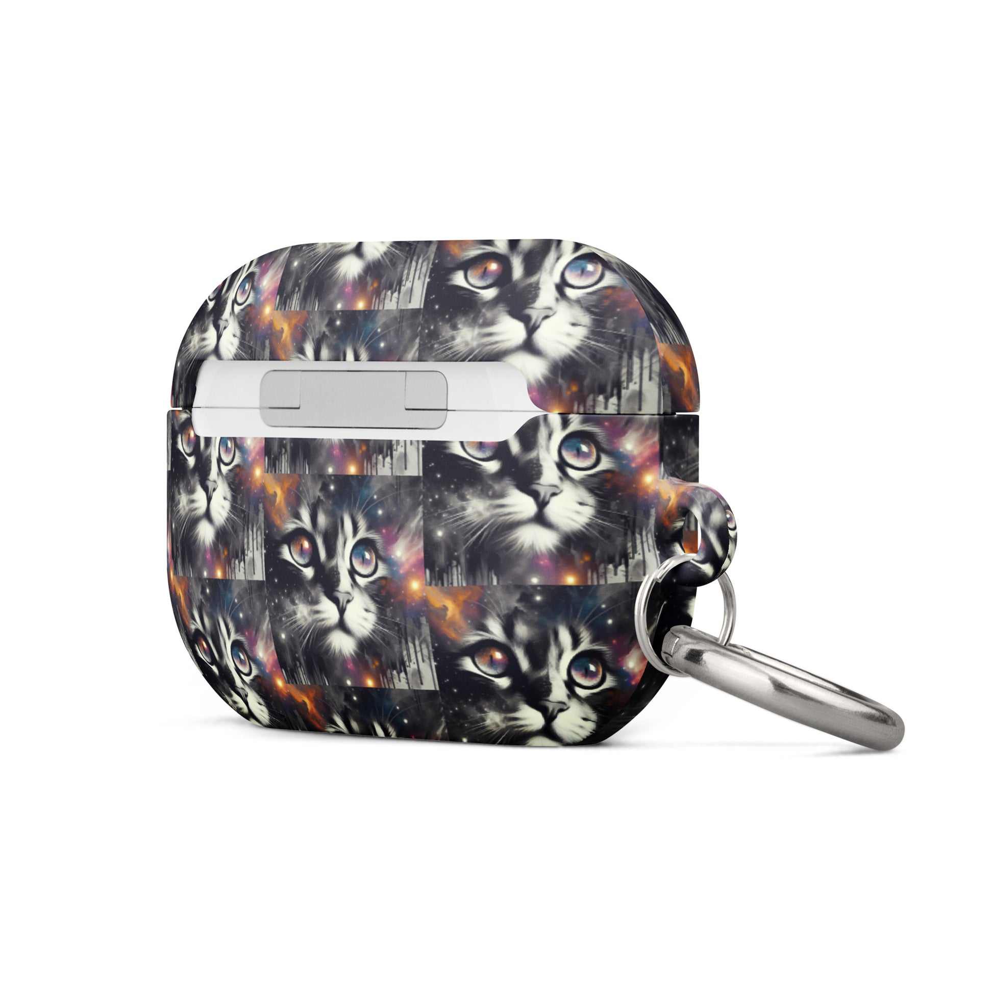 Galactic Cat AirPods® Case | Impact-Resistant Polycarbonate | Metal Carabiner | Scratch & Drop Protection - BrushstrokesOfCode