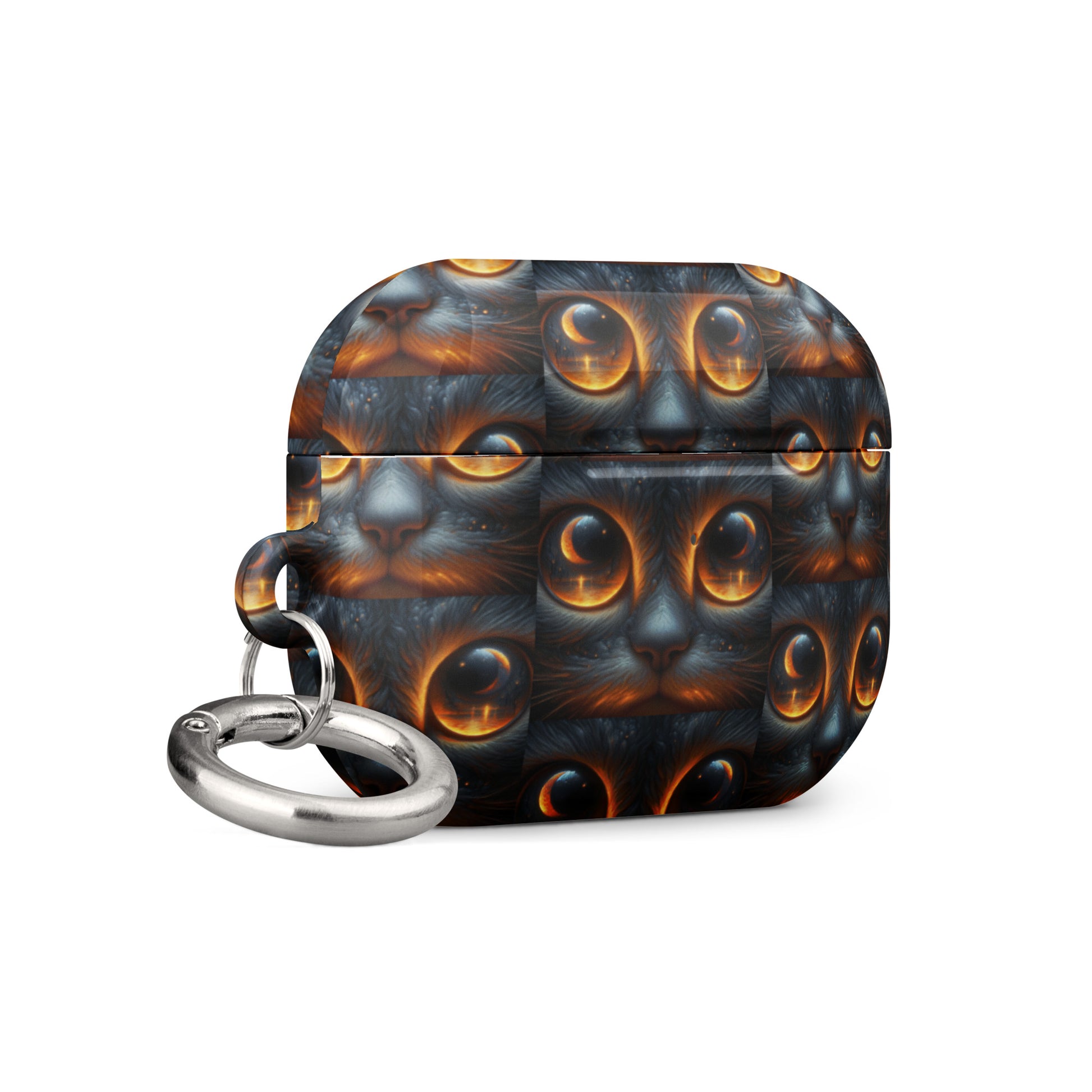 Cat Eyes AirPods® Case | Impact-Absorbing Polycarbonate | Metal Carabiner | Scratch & Drop Protection - BrushstrokesOfCode