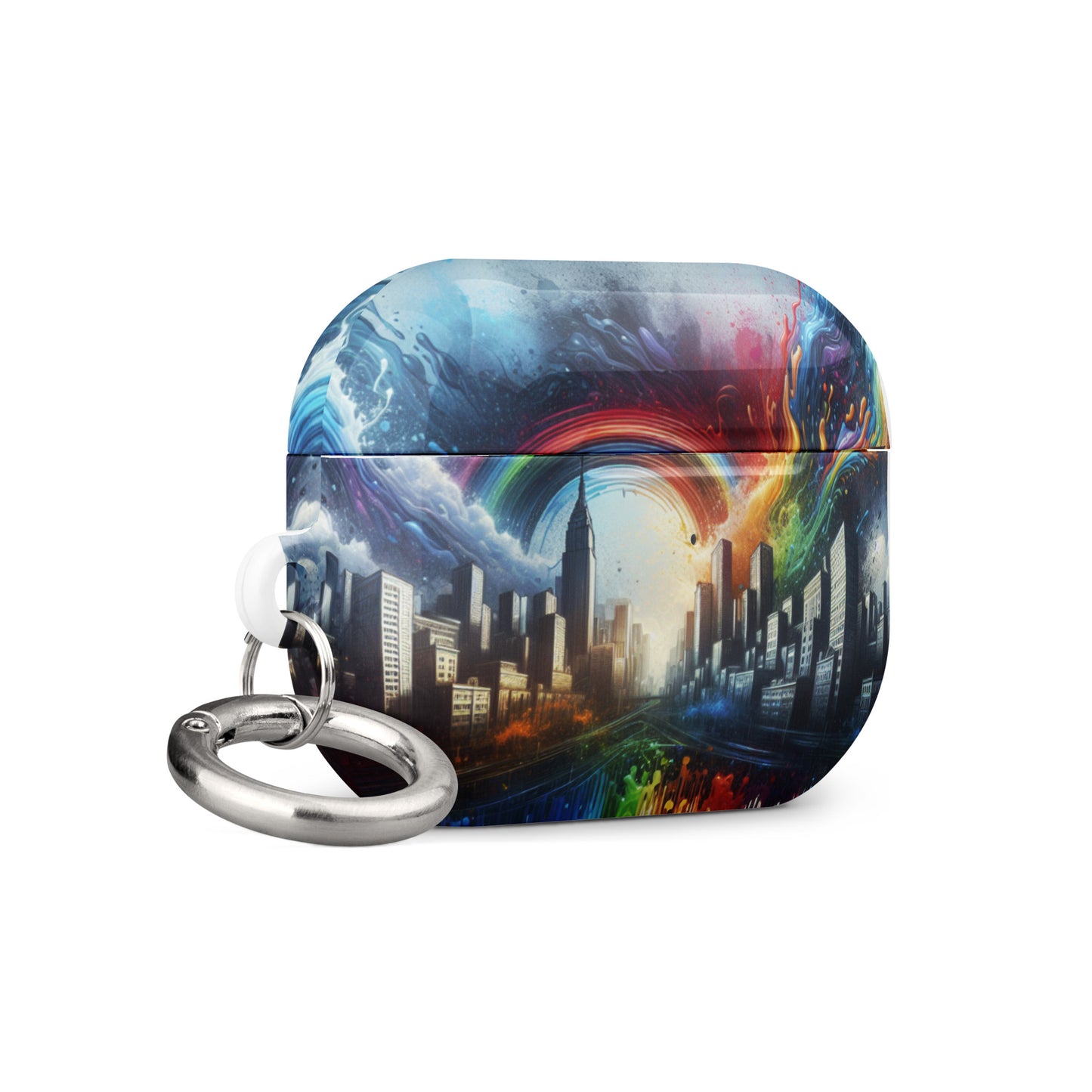 Rainbow City AirPods® Case | Premium Impact Protection | Metal Carabiner | Scratch & Drop Proof - BrushstrokesOfCode