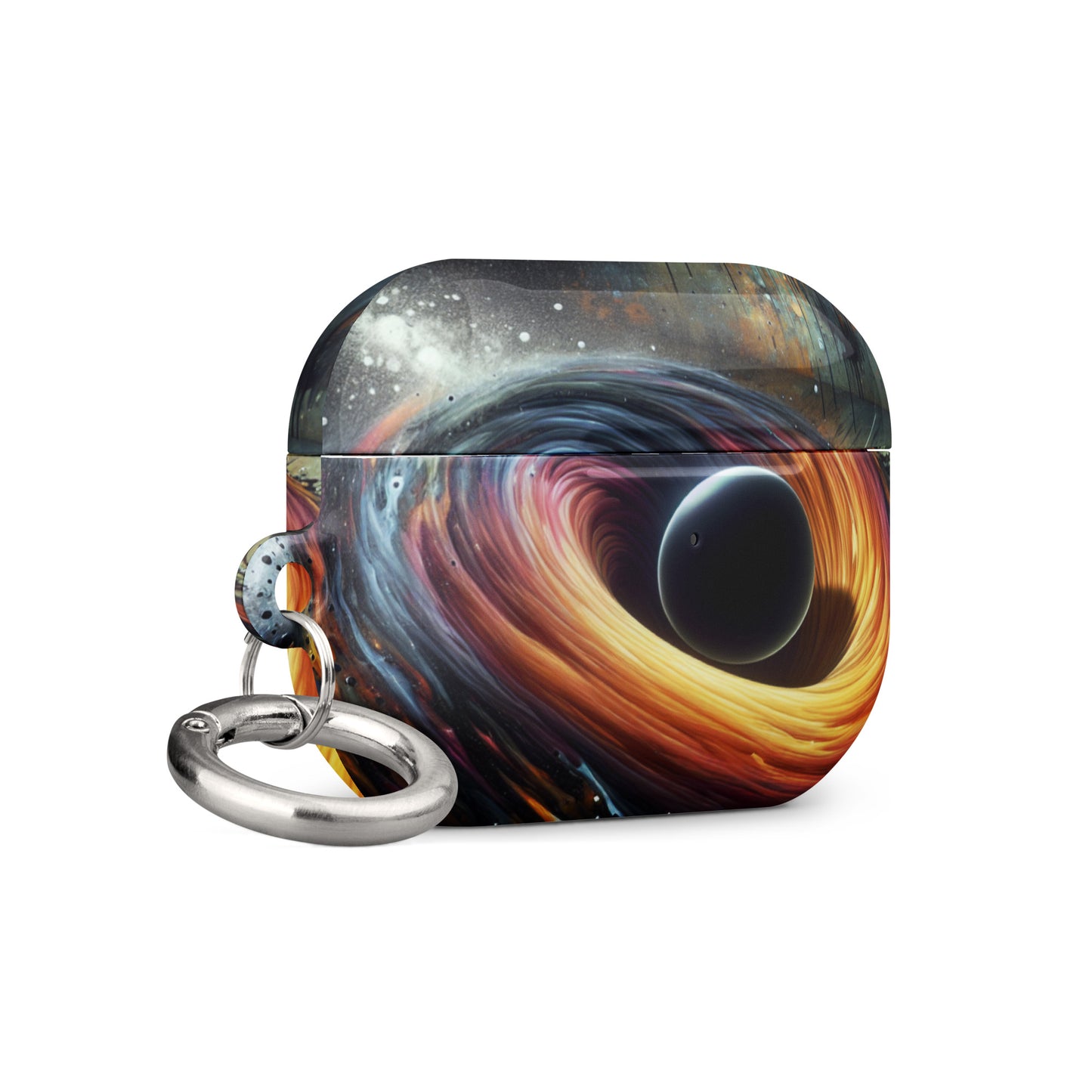 Cosmic Swirl AirPods® Case | Impact-Resistant Polycarbonate | Metal Carabiner | Scratch & Drop Protection - BrushstrokesOfCode