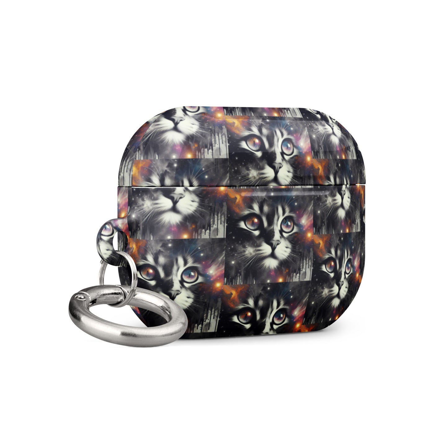 Galactic Cat AirPods® Case | Impact-Resistant Polycarbonate | Metal Carabiner | Scratch & Drop Protection - BrushstrokesOfCode