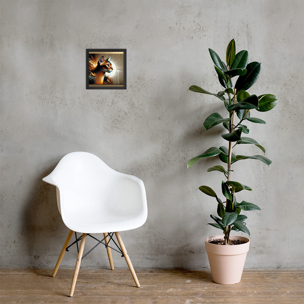 Enchanting Cat Framed Poster | Thick Matte Paper | Sustainable Ayous Wood Frame | Ready to Hang