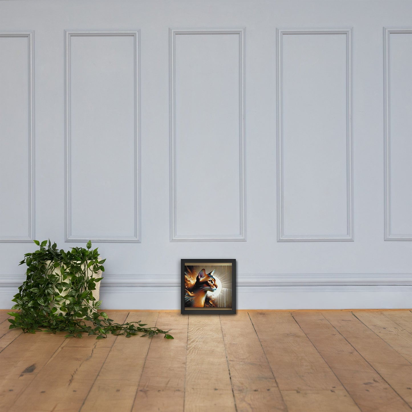 Enchanting Cat Framed Poster | Thick Matte Paper | Sustainable Ayous Wood Frame | Ready to Hang