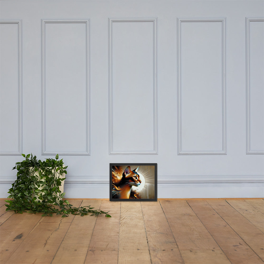 Enchanting Cat Framed Poster | Thick Matte Paper | Sustainable Ayous Wood Frame | Ready to Hang