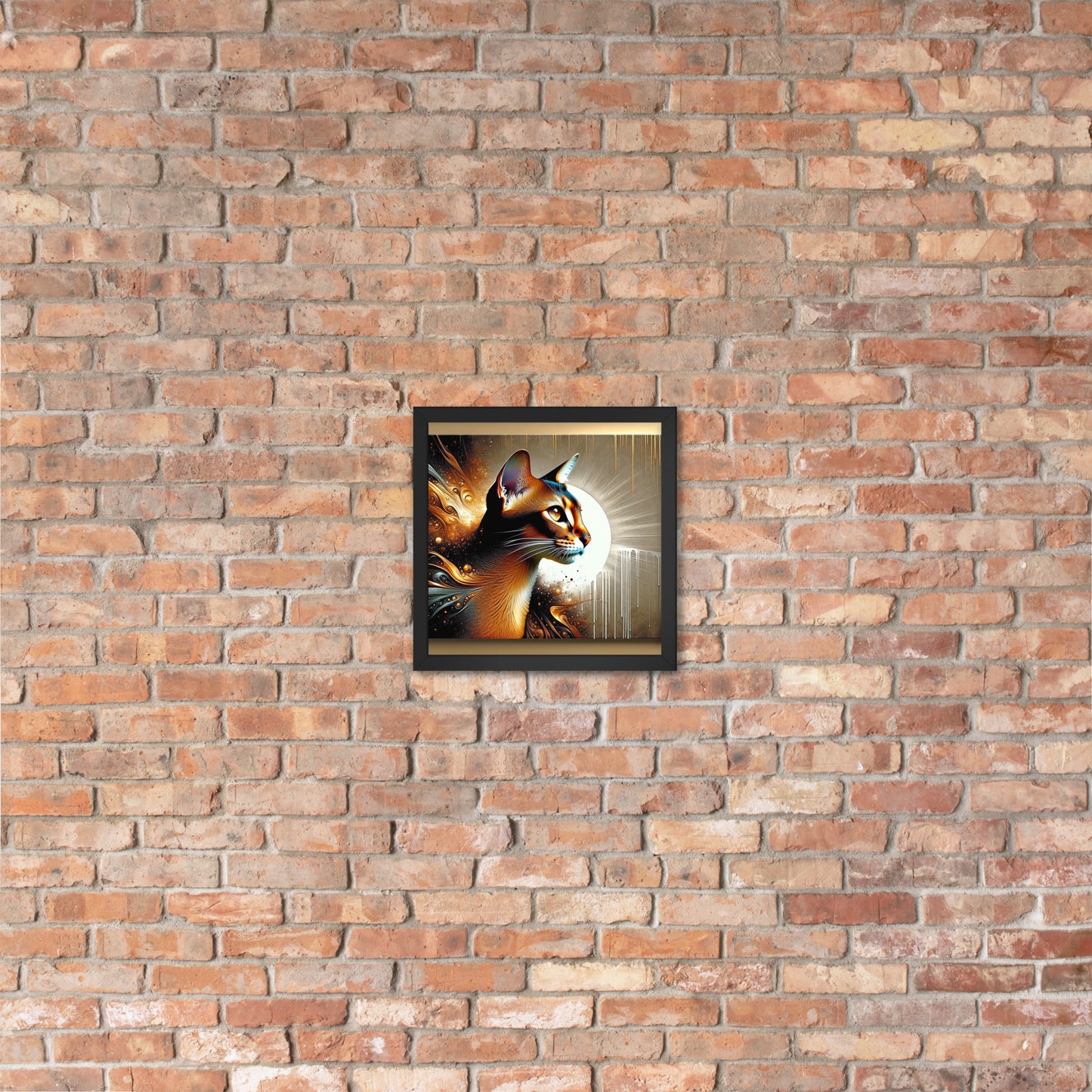 Enchanting Cat Framed Poster | Thick Matte Paper | Sustainable Ayous Wood Frame | Ready to Hang