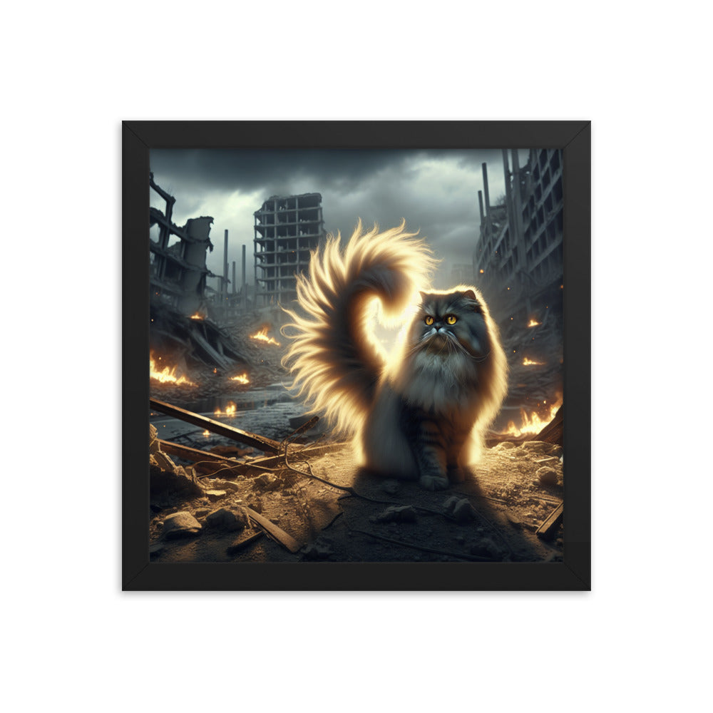 Mystical Cat Framed Poster | Thick Matte Paper | Eco-Friendly Wood Frame | Durable & Lightweight - BrushstrokesOfCode