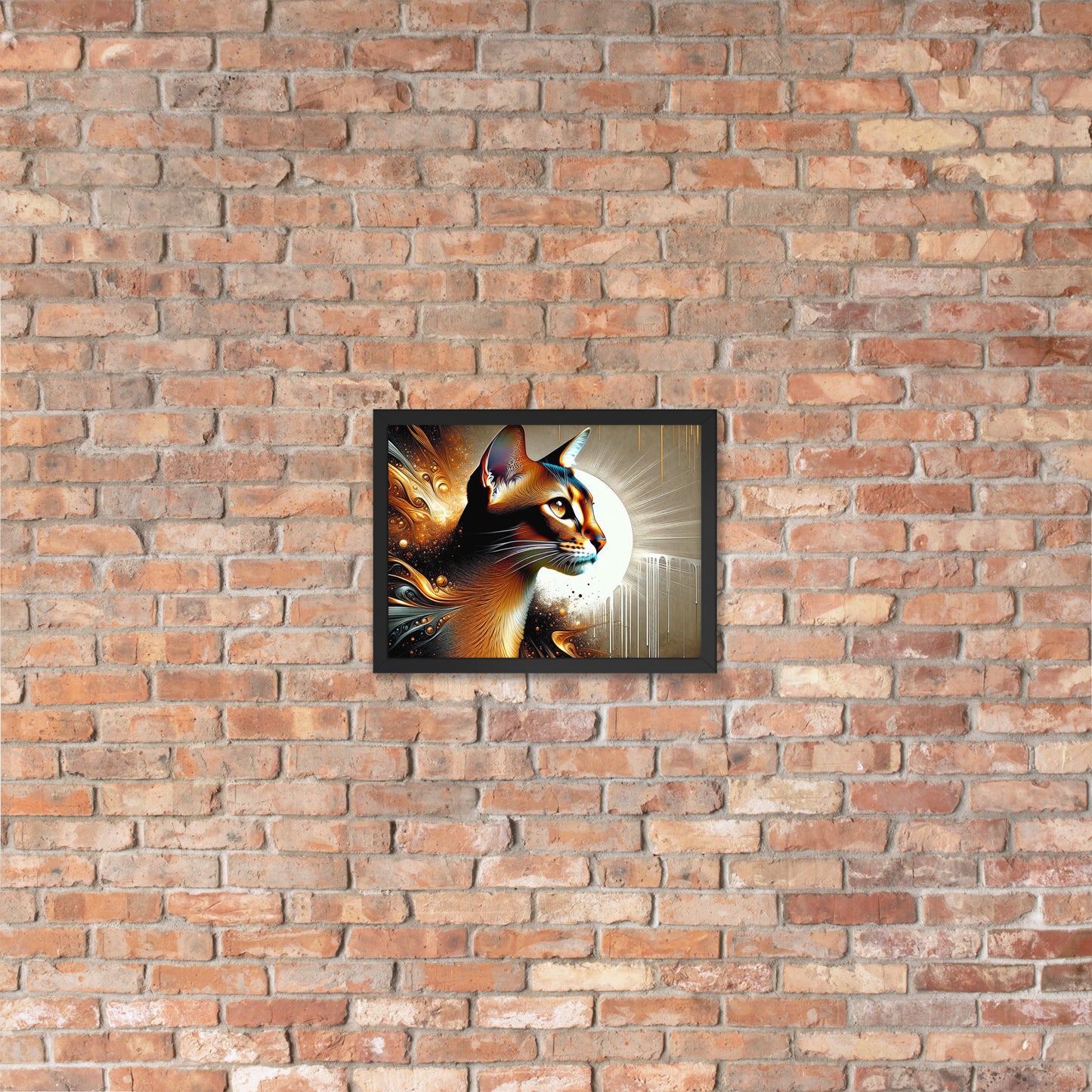 Enchanting Cat Framed Poster | Thick Matte Paper | Sustainable Ayous Wood Frame | Ready to Hang