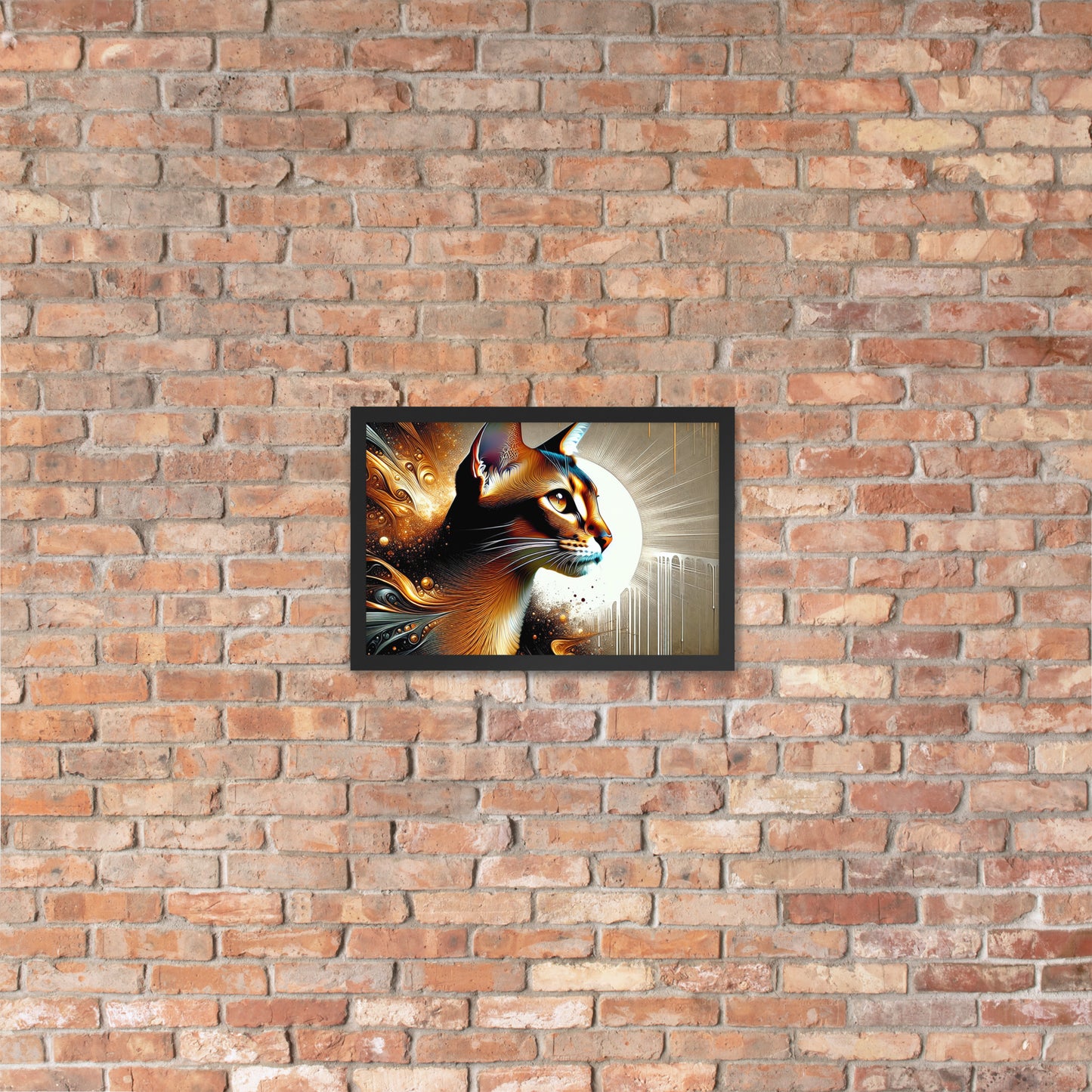 Enchanting Cat Framed Poster | Thick Matte Paper | Sustainable Ayous Wood Frame | Ready to Hang