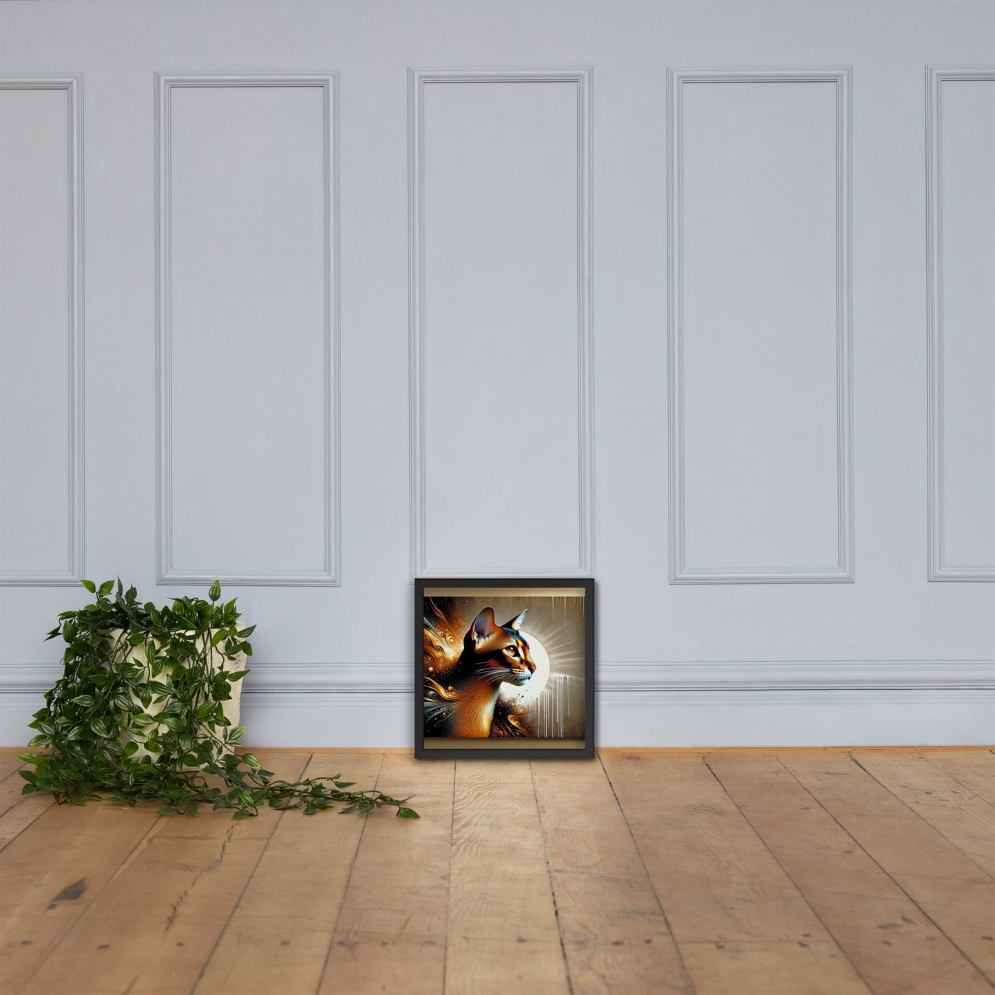 Enchanting Cat Framed Poster | Thick Matte Paper | Sustainable Ayous Wood Frame | Ready to Hang