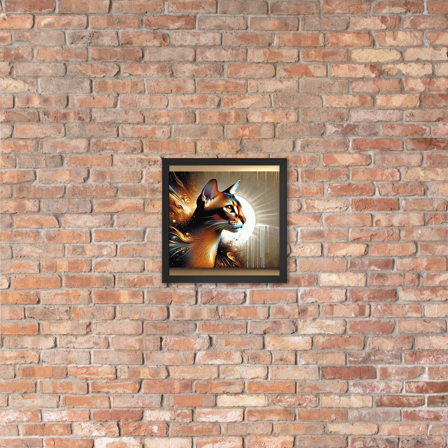 Enchanting Cat Framed Poster | Thick Matte Paper | Sustainable Ayous Wood Frame | Ready to Hang