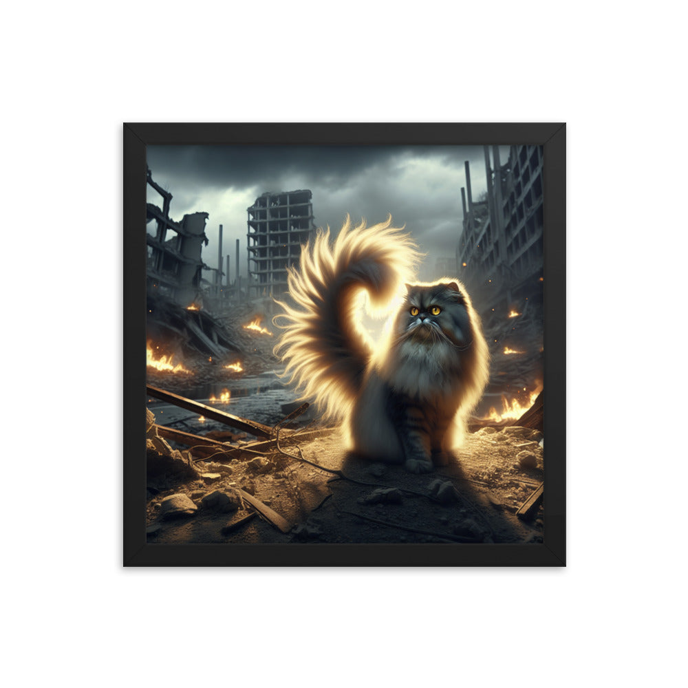 Mystical Cat Framed Poster | Thick Matte Paper | Eco-Friendly Wood Frame | Durable & Lightweight - BrushstrokesOfCode