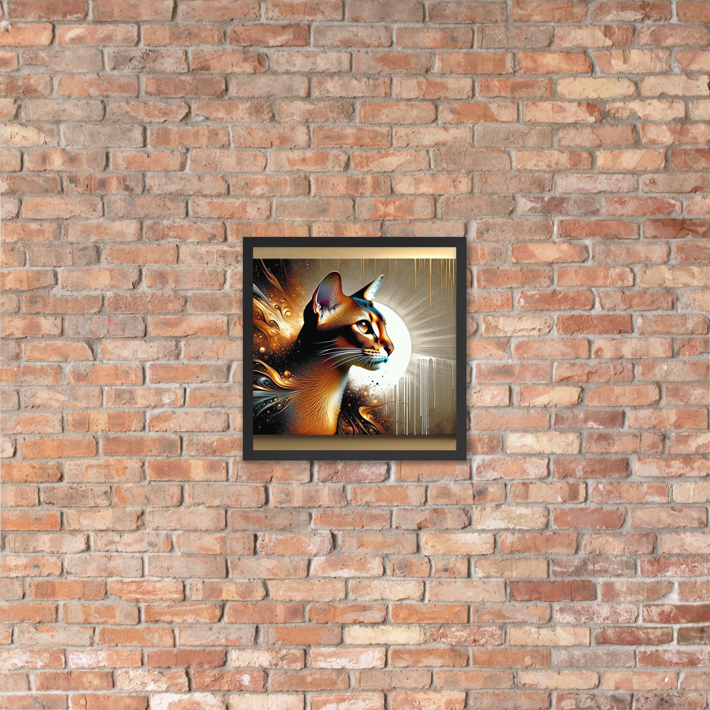 Enchanting Cat Framed Poster | Thick Matte Paper | Sustainable Ayous Wood Frame | Ready to Hang