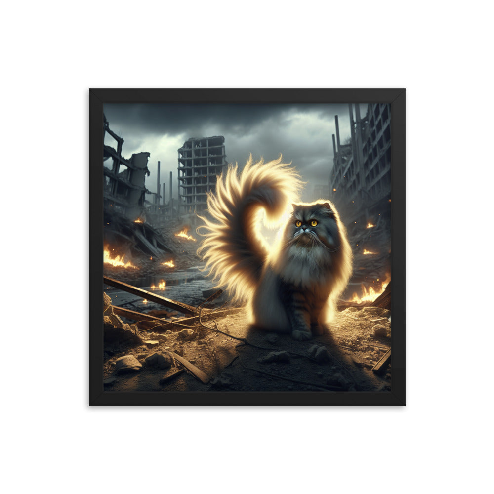 Mystical Cat Framed Poster | Thick Matte Paper | Eco-Friendly Wood Frame | Durable & Lightweight - BrushstrokesOfCode