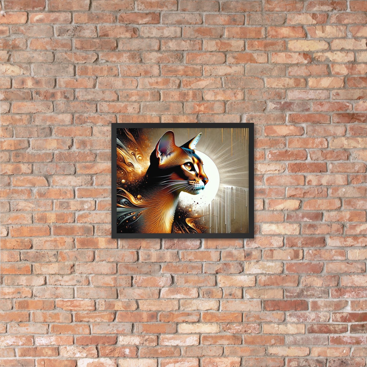Enchanting Cat Framed Poster | Thick Matte Paper | Sustainable Ayous Wood Frame | Ready to Hang
