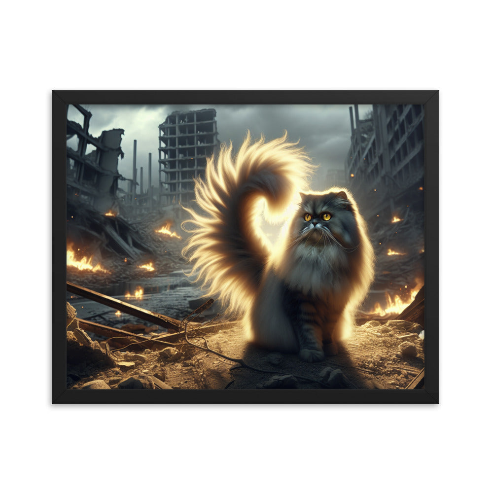Mystical Cat Framed Poster | Thick Matte Paper | Eco-Friendly Wood Frame | Durable & Lightweight - BrushstrokesOfCode