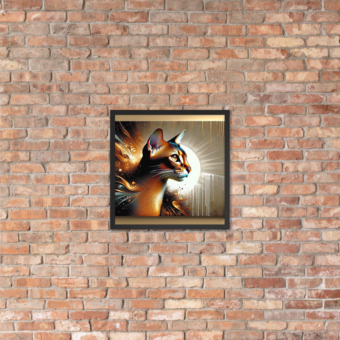 Enchanting Cat Framed Poster | Thick Matte Paper | Sustainable Ayous Wood Frame | Ready to Hang