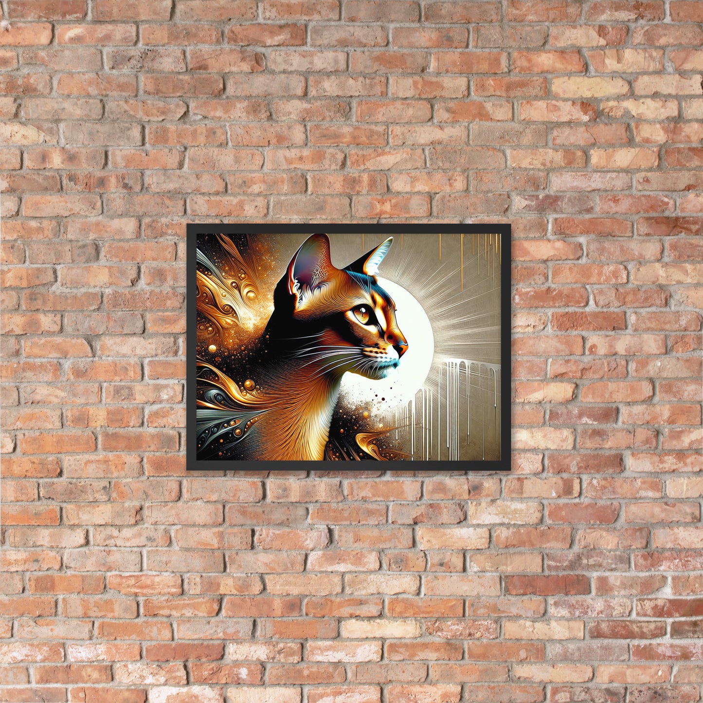 Enchanting Cat Framed Poster | Thick Matte Paper | Sustainable Ayous Wood Frame | Ready to Hang