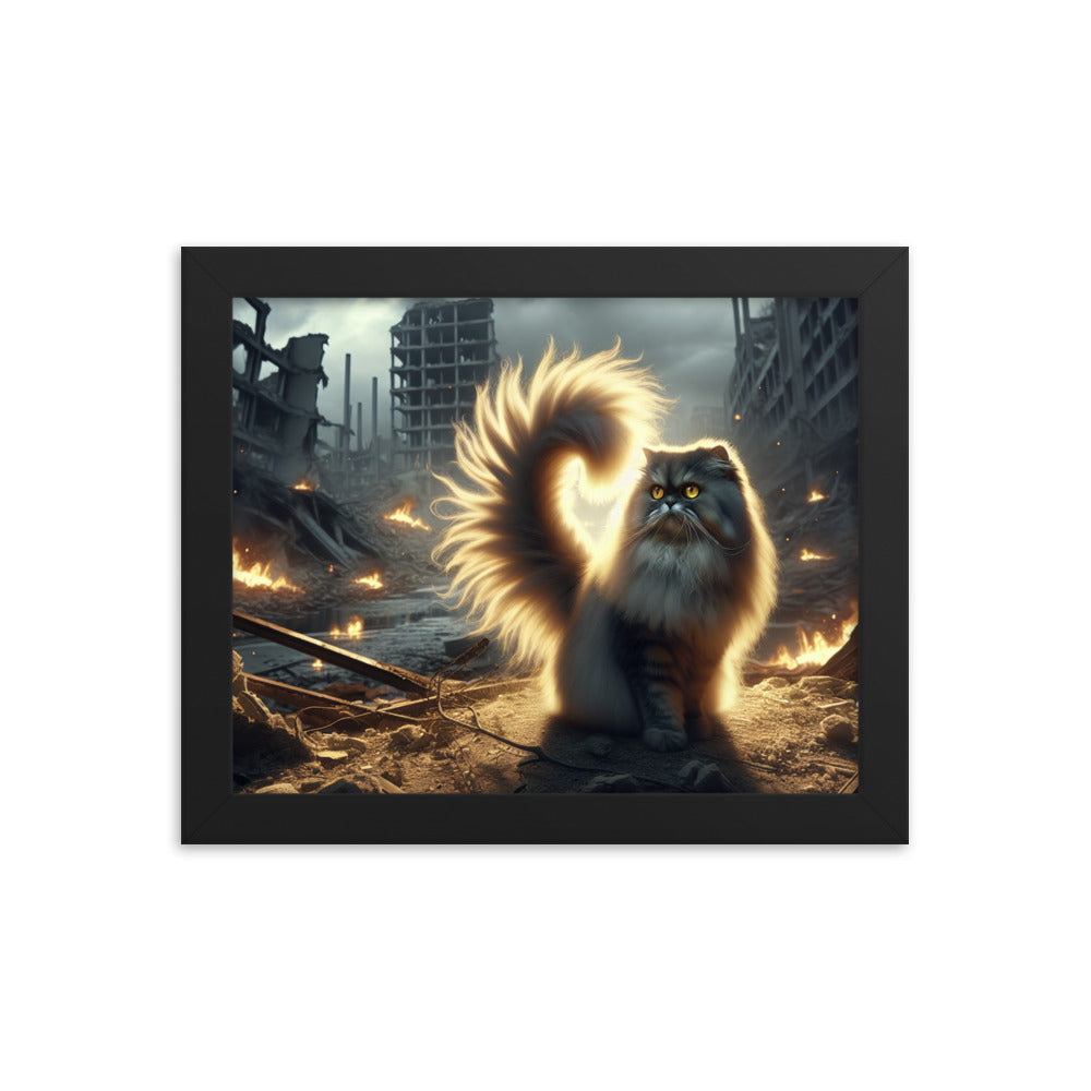 Mystical Cat Framed Poster | Thick Matte Paper | Eco-Friendly Wood Frame | Durable & Lightweight - BrushstrokesOfCode