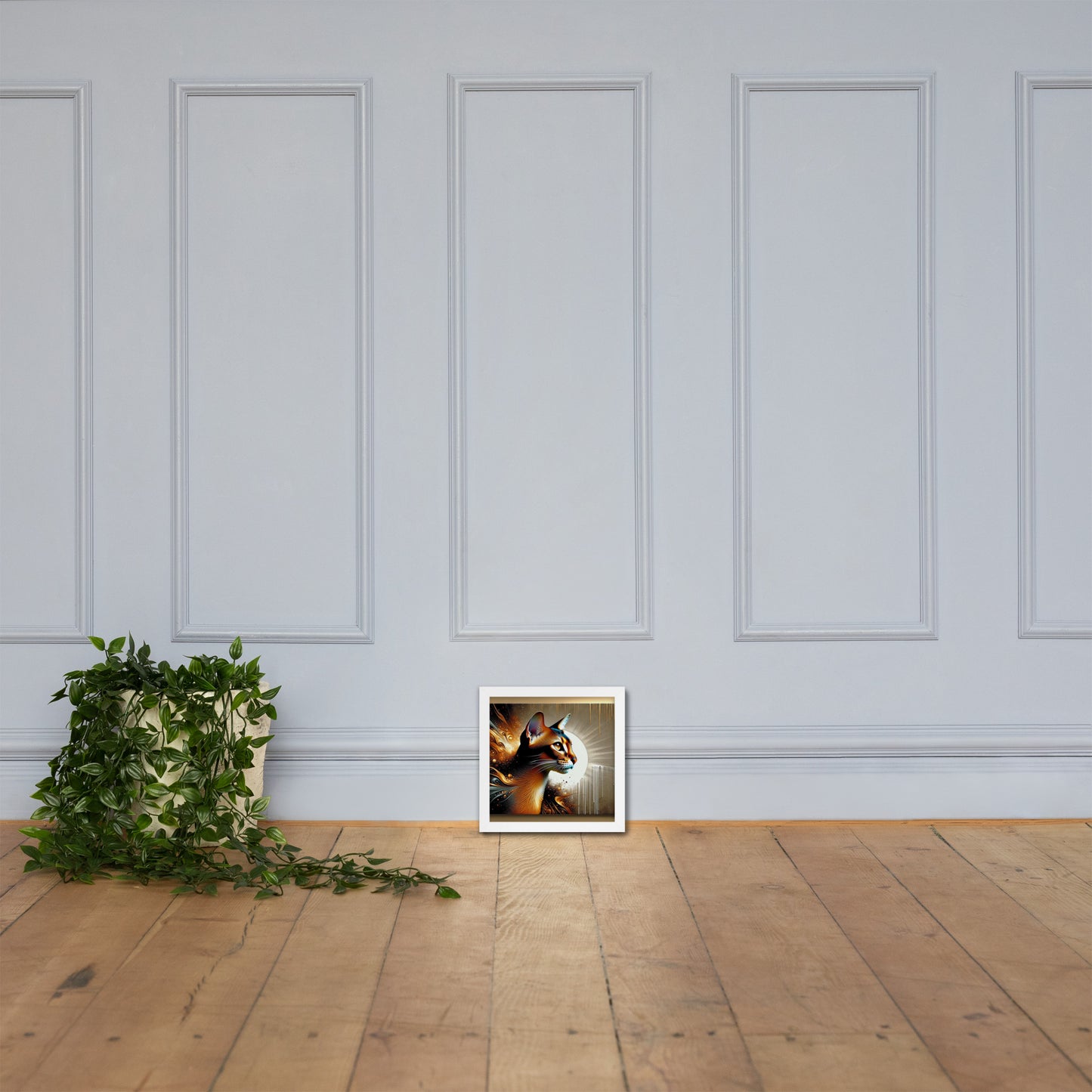 Enchanting Cat Framed Poster | Thick Matte Paper | Sustainable Ayous Wood Frame | Ready to Hang