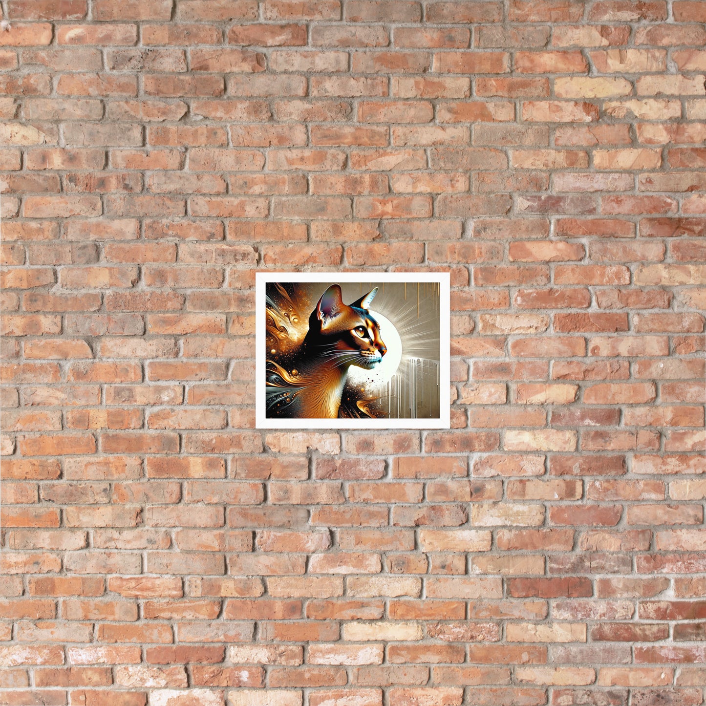 Enchanting Cat Framed Poster | Thick Matte Paper | Sustainable Ayous Wood Frame | Ready to Hang