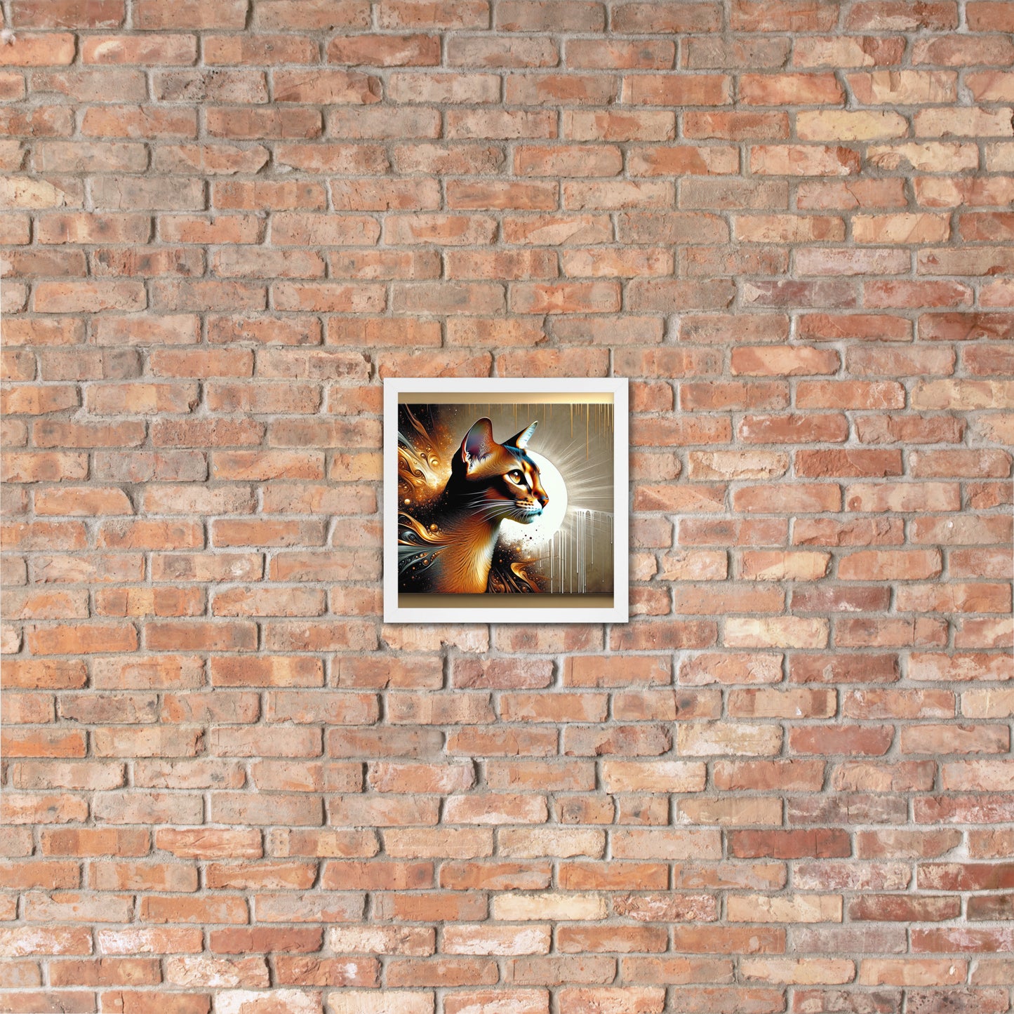 Enchanting Cat Framed Poster | Thick Matte Paper | Sustainable Ayous Wood Frame | Ready to Hang