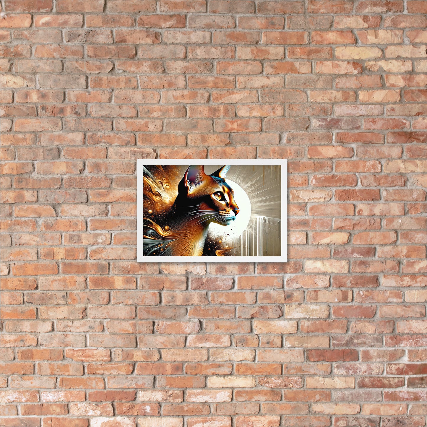 Enchanting Cat Framed Poster | Thick Matte Paper | Sustainable Ayous Wood Frame | Ready to Hang