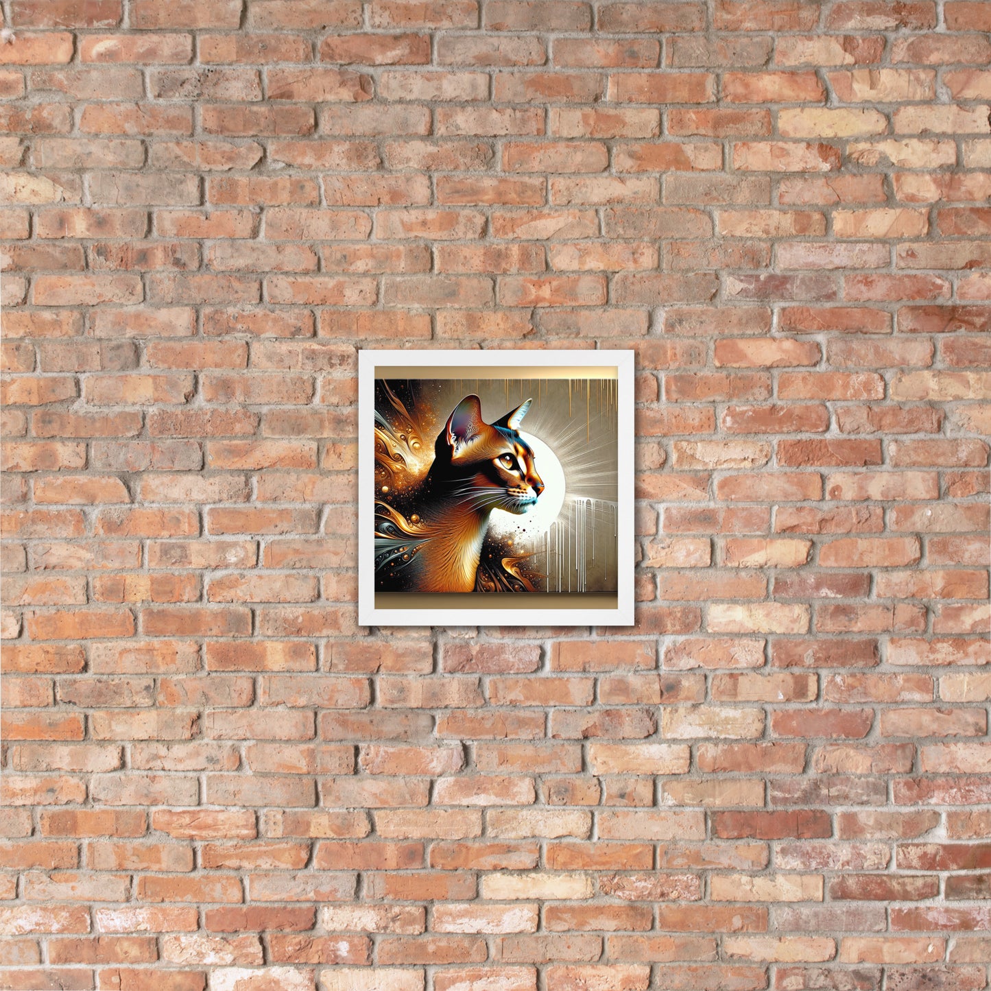 Enchanting Cat Framed Poster | Thick Matte Paper | Sustainable Ayous Wood Frame | Ready to Hang