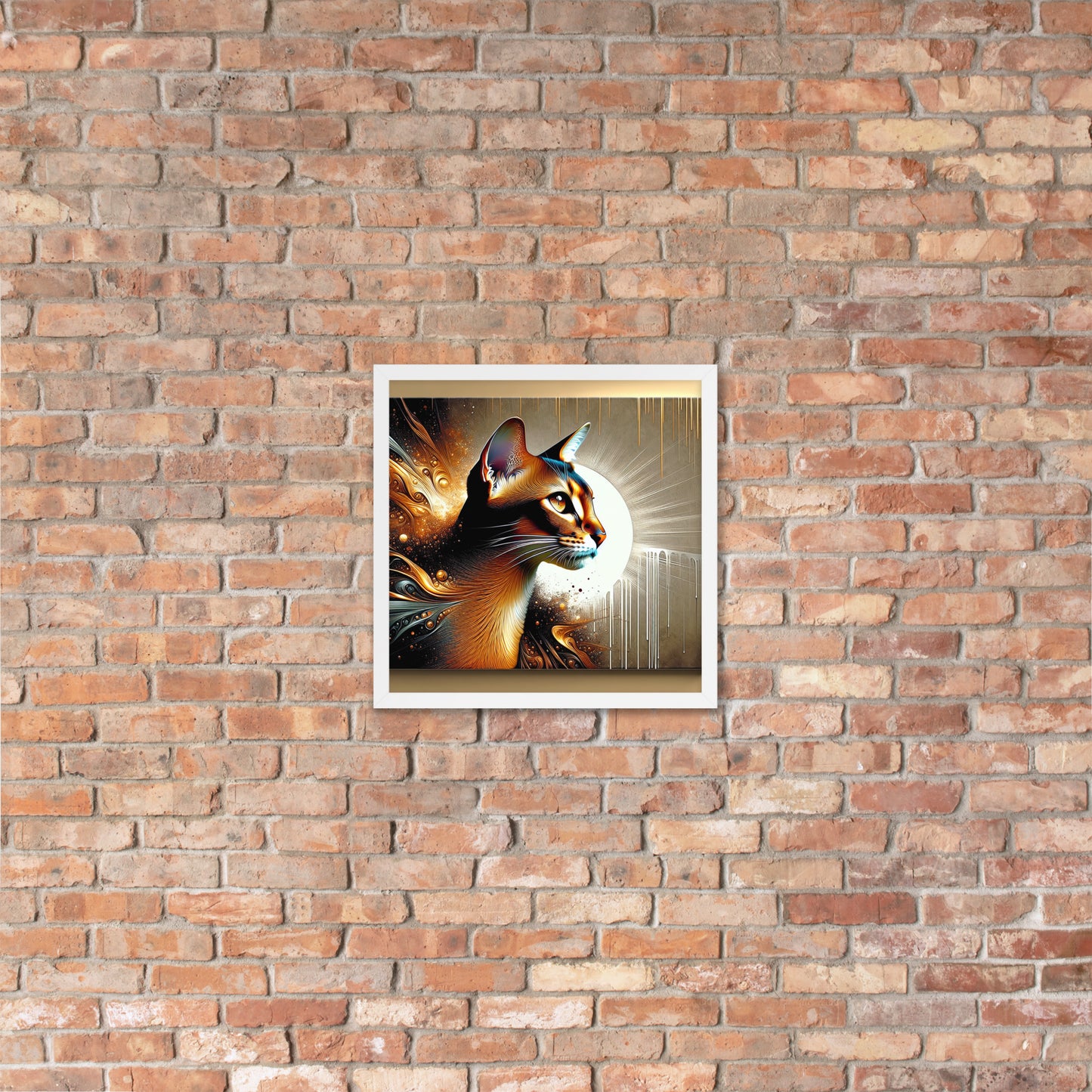 Enchanting Cat Framed Poster | Thick Matte Paper | Sustainable Ayous Wood Frame | Ready to Hang