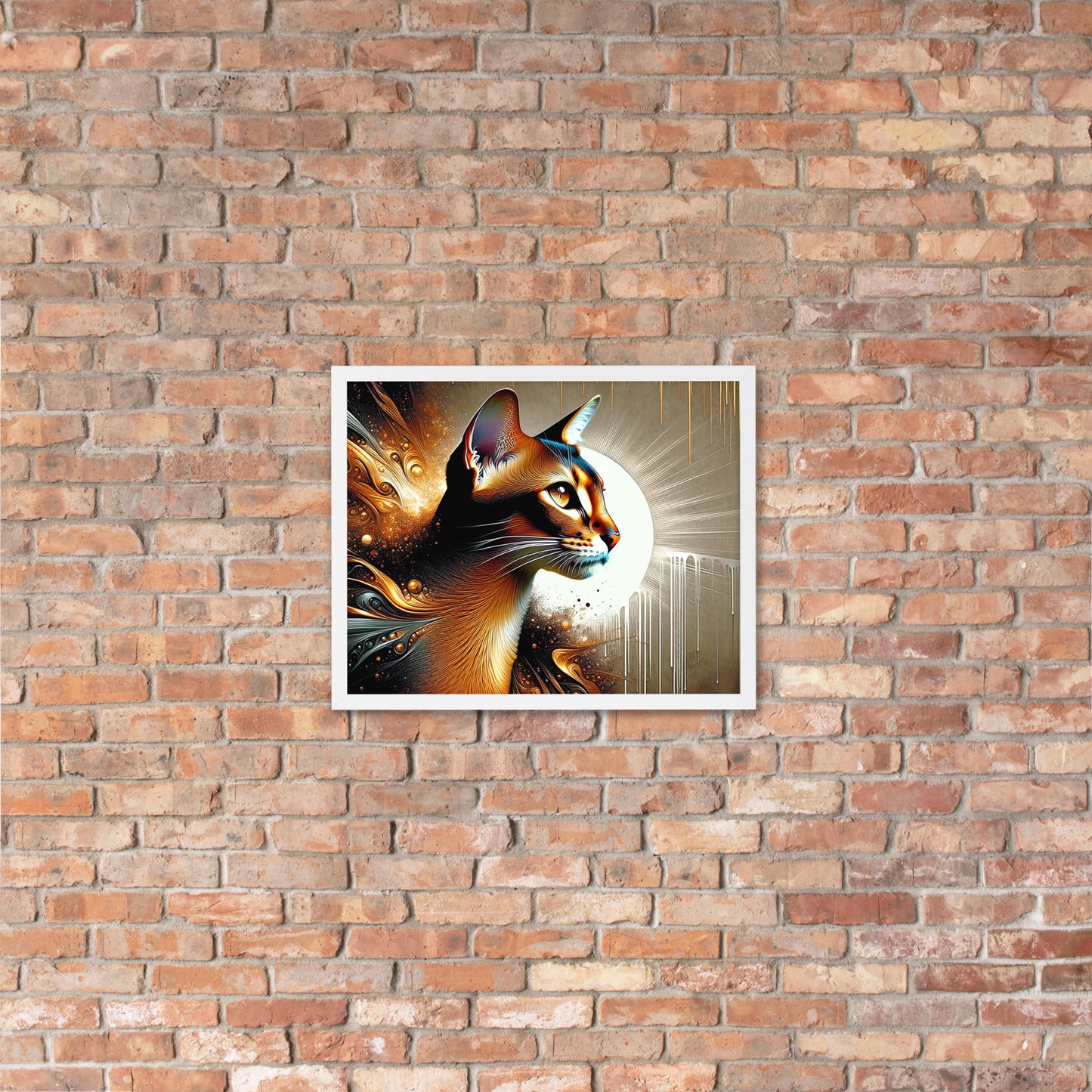 Enchanting Cat Framed Poster | Thick Matte Paper | Sustainable Ayous Wood Frame | Ready to Hang