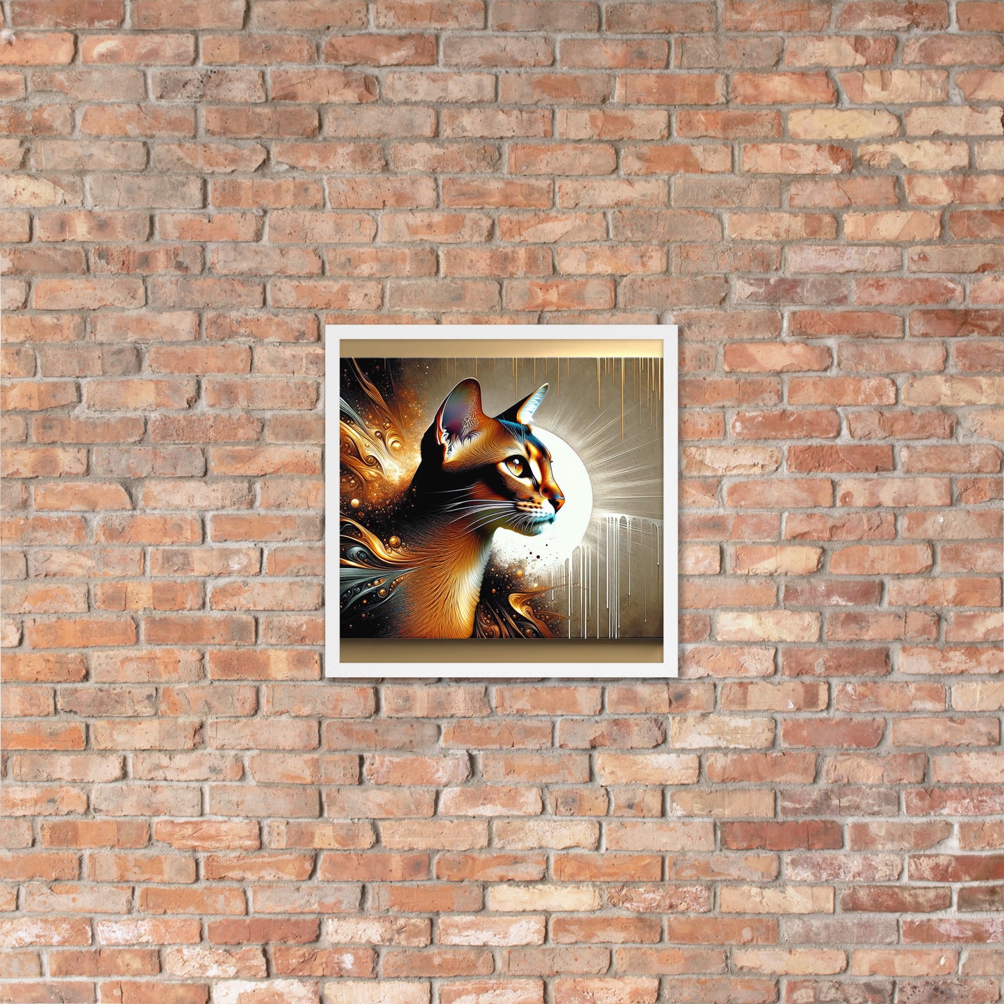Enchanting Cat Framed Poster | Thick Matte Paper | Sustainable Ayous Wood Frame | Ready to Hang