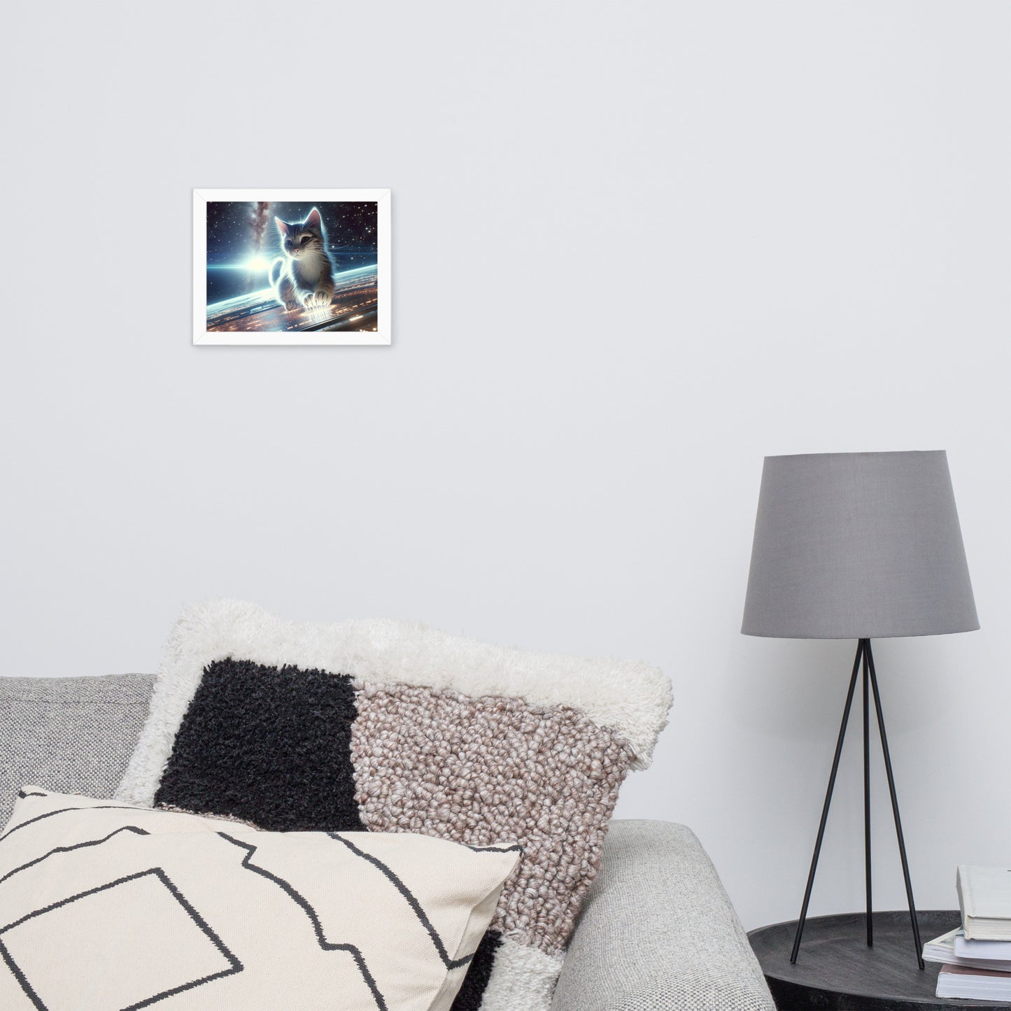 Cosmic Kitten Framed Poster | Thick Matte Paper | Renewable Wood Frame | Home Decor