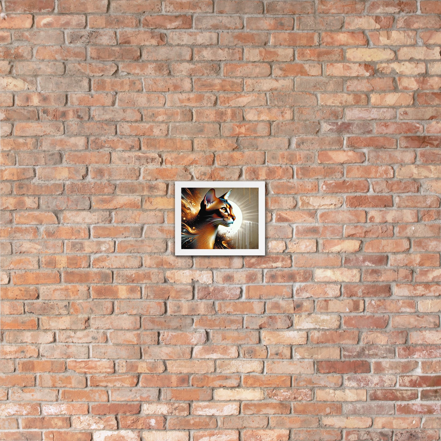 Enchanting Cat Framed Poster | Thick Matte Paper | Sustainable Ayous Wood Frame | Ready to Hang