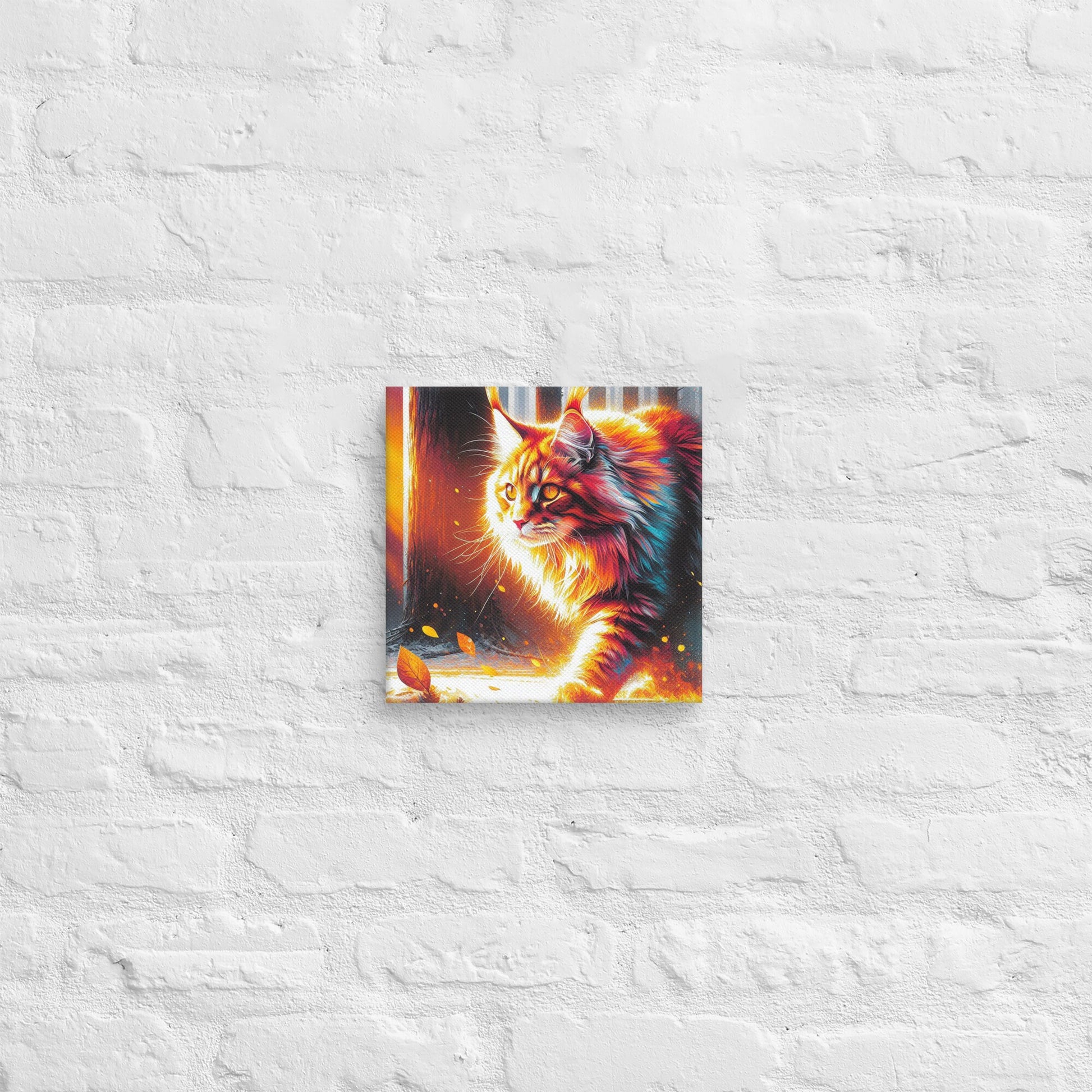 Vivid Cat Canvas Print | Fade-Resistant Art | 1.25″ Thick Poly-Cotton Blend | Hand-Stretched