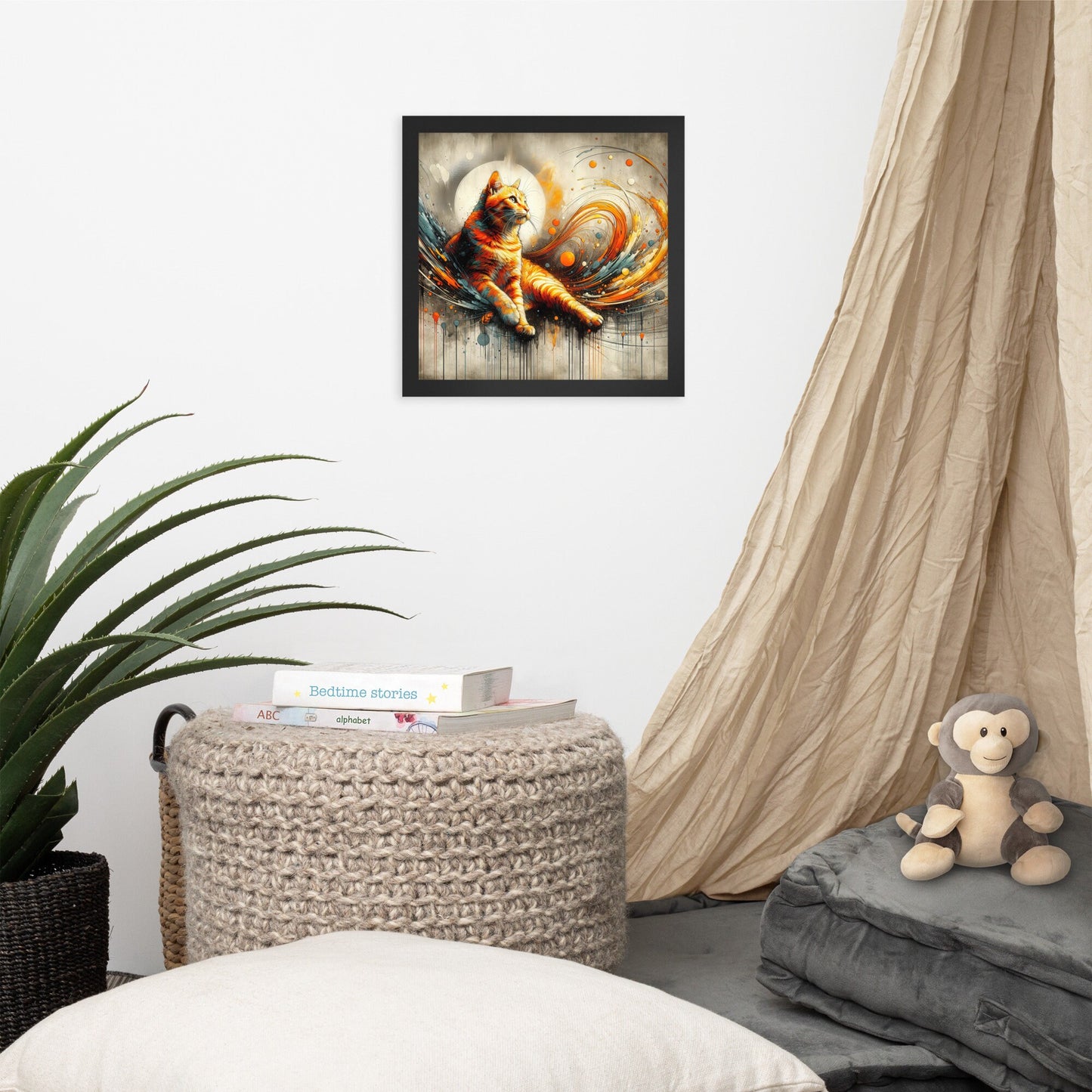 Framed Cat Poster | Thick Matte Paper | Eco-Friendly Ayous Wood Frame | Lightweight & Durable