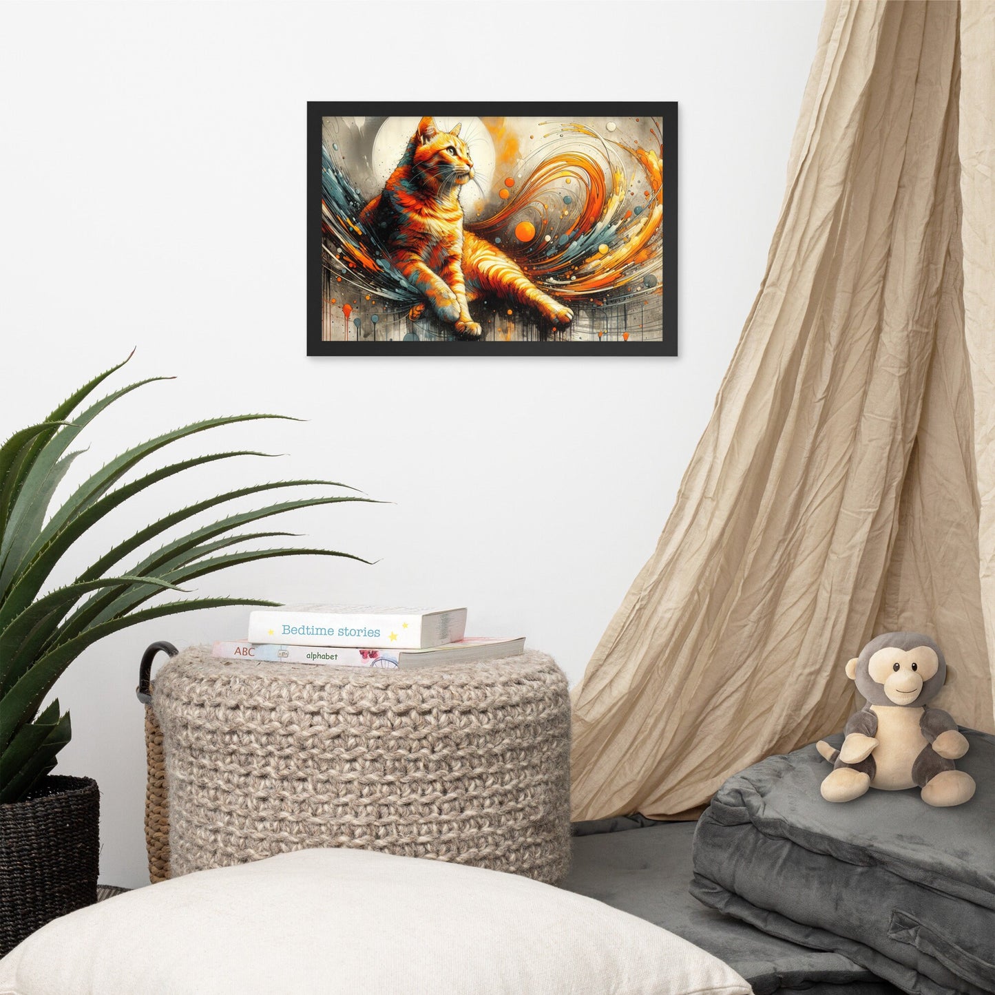 Framed Cat Poster | Thick Matte Paper | Eco-Friendly Ayous Wood Frame | Lightweight & Durable