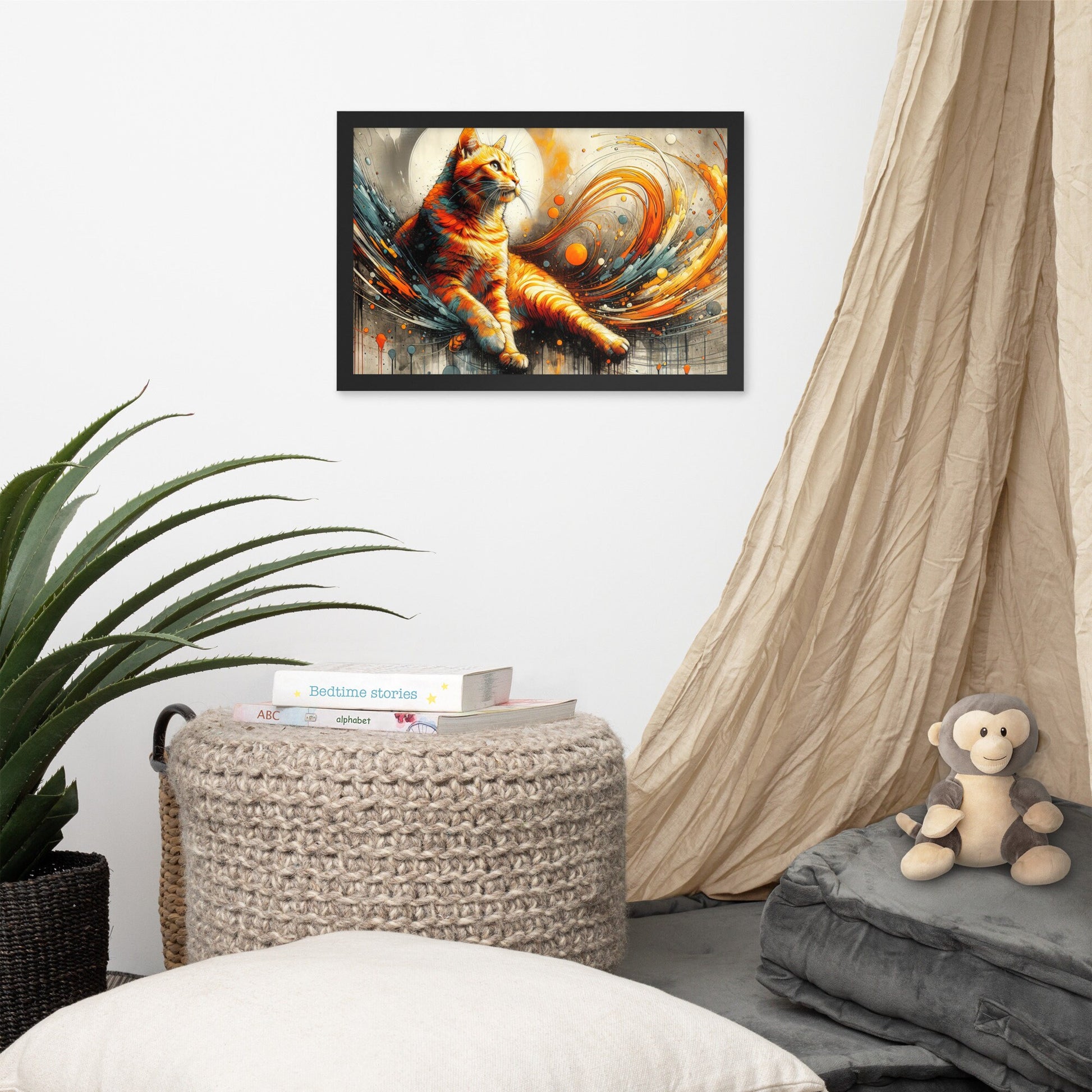 Framed Cat Poster | Thick Matte Paper | Eco-Friendly Ayous Wood Frame | Lightweight & Durable