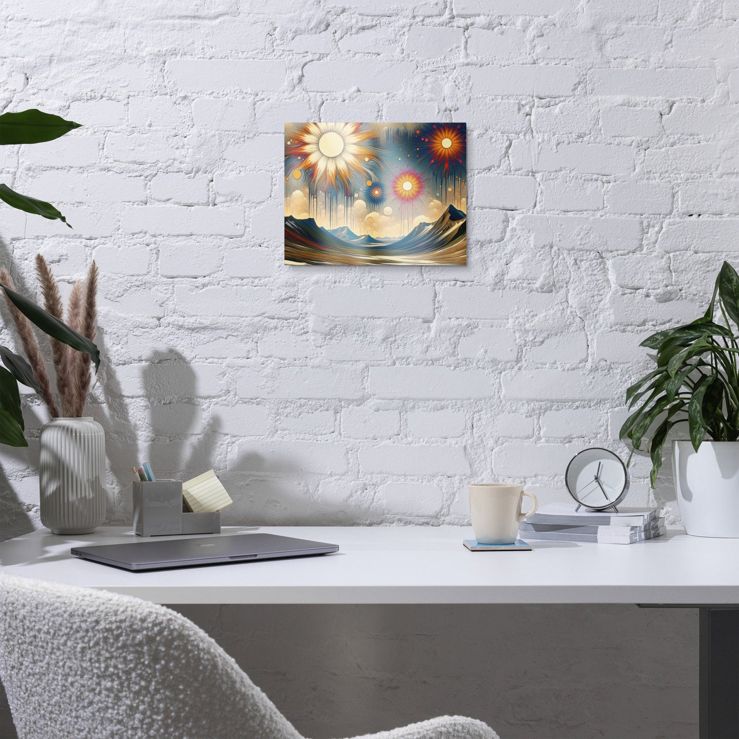 Sunburst Mountain Metal Print | Luminescent Aluminum Art | Durable, Scratch & Fade Resistant | Customizable Wall Art