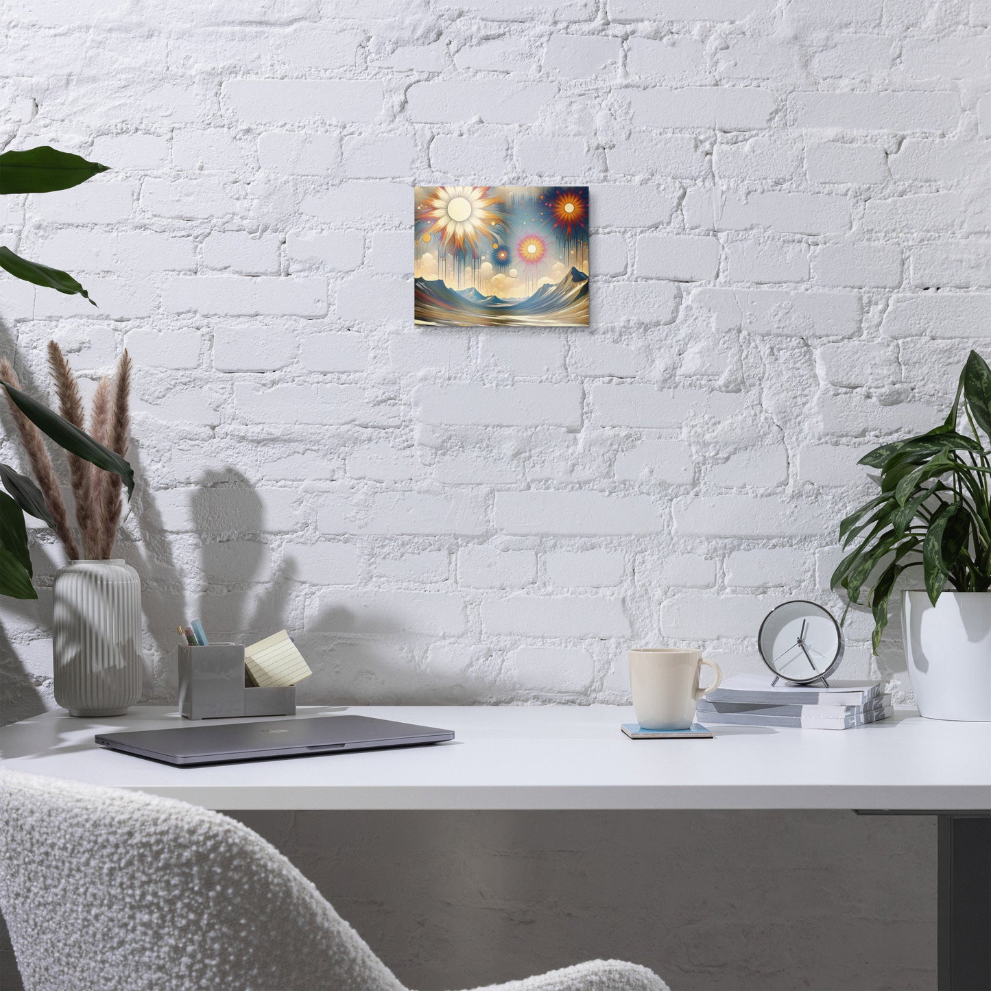 Sunburst Mountain Metal Print | Luminescent Aluminum Art | Durable, Scratch & Fade Resistant | Customizable Wall Art