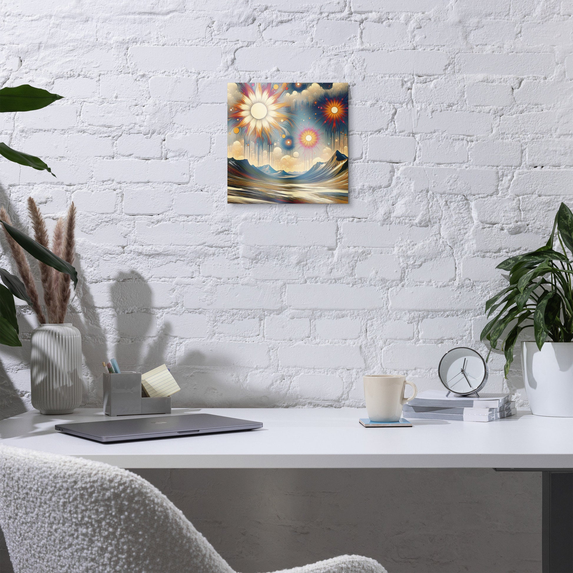 Sunburst Mountain Metal Print | Luminescent Aluminum Art | Durable, Scratch & Fade Resistant | Customizable Wall Art