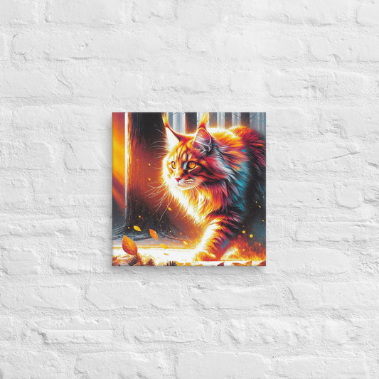 Vivid Cat Canvas Print | Fade-Resistant Art | 1.25″ Thick Poly-Cotton Blend | Hand-Stretched