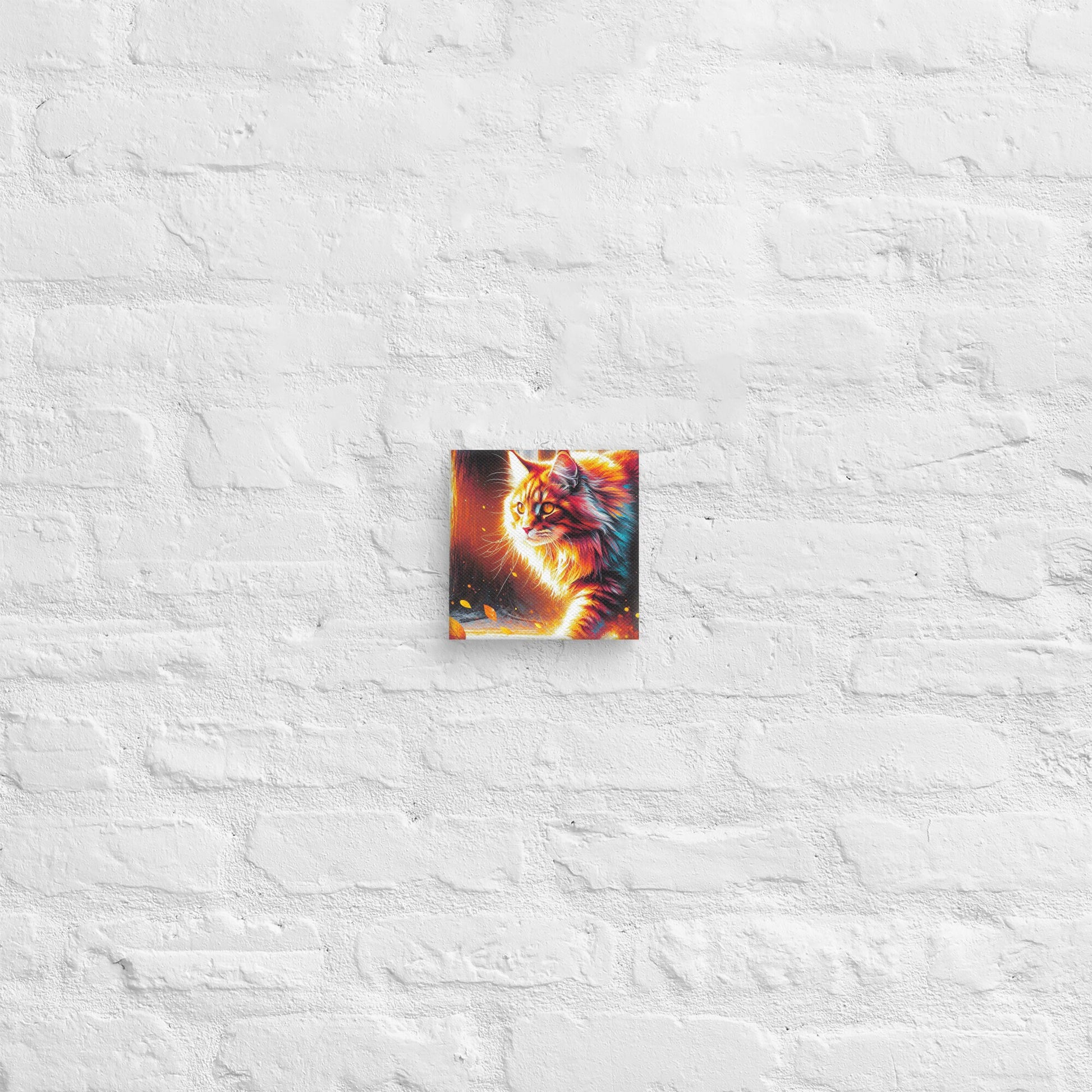Vivid Cat Canvas Print | Fade-Resistant Art | 1.25″ Thick Poly-Cotton Blend | Hand-Stretched