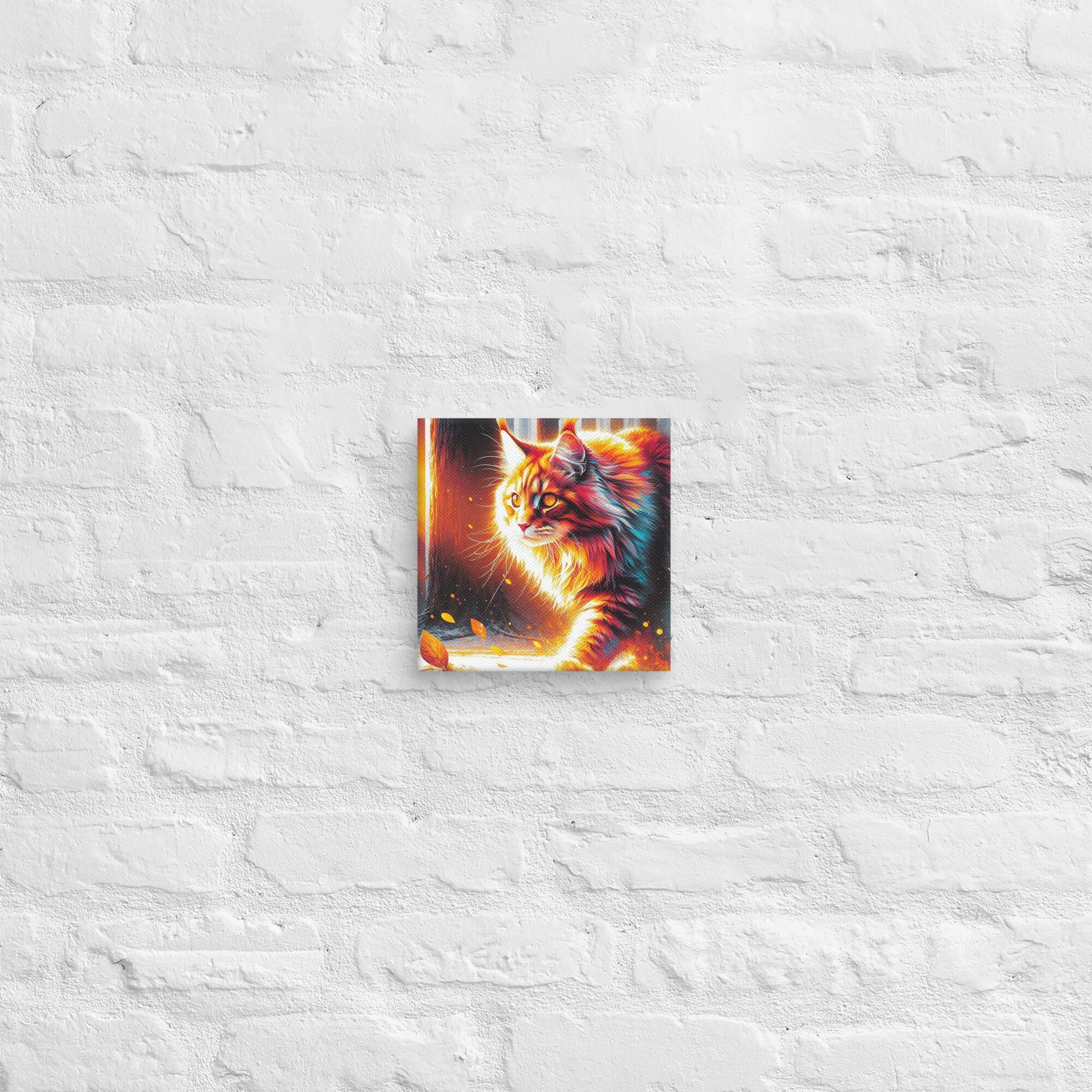 Vivid Cat Canvas Print | Fade-Resistant Art | 1.25″ Thick Poly-Cotton Blend | Hand-Stretched