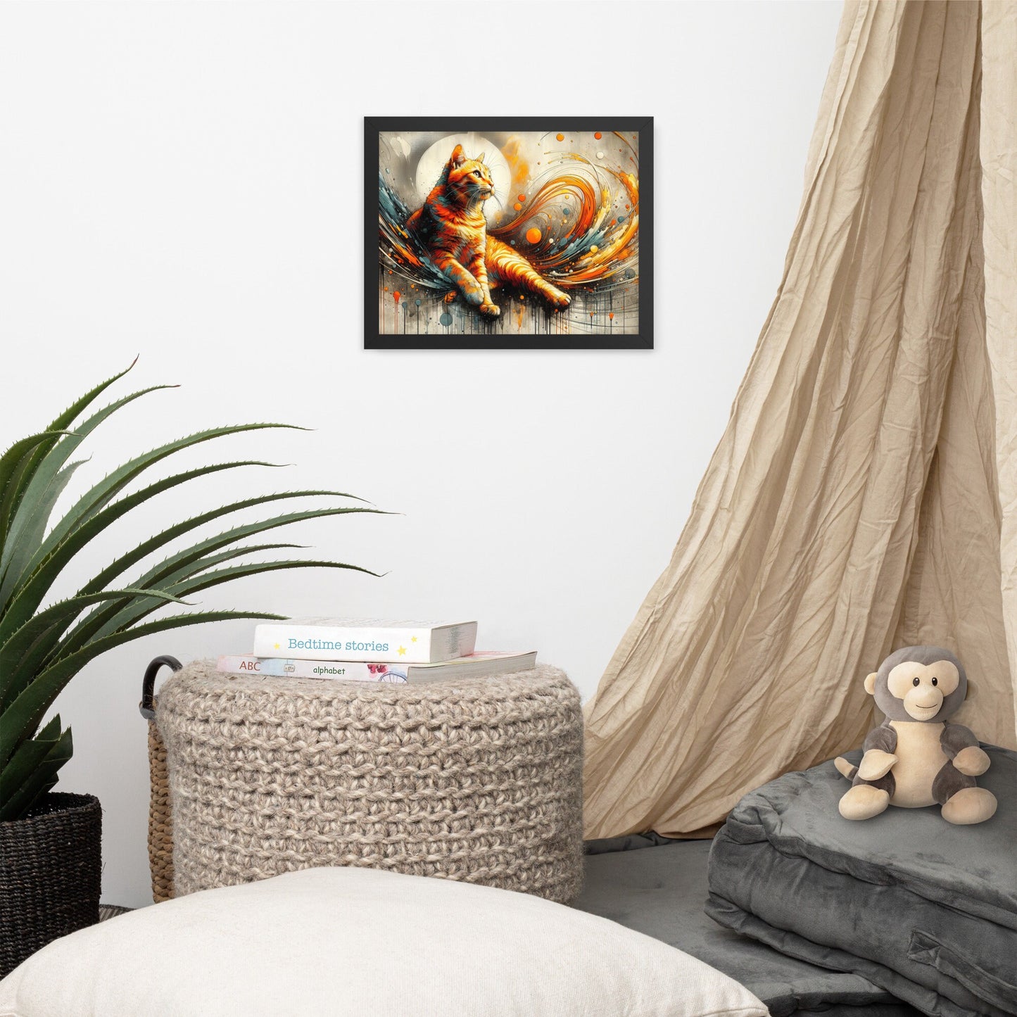Framed Cat Poster | Thick Matte Paper | Eco-Friendly Ayous Wood Frame | Lightweight & Durable