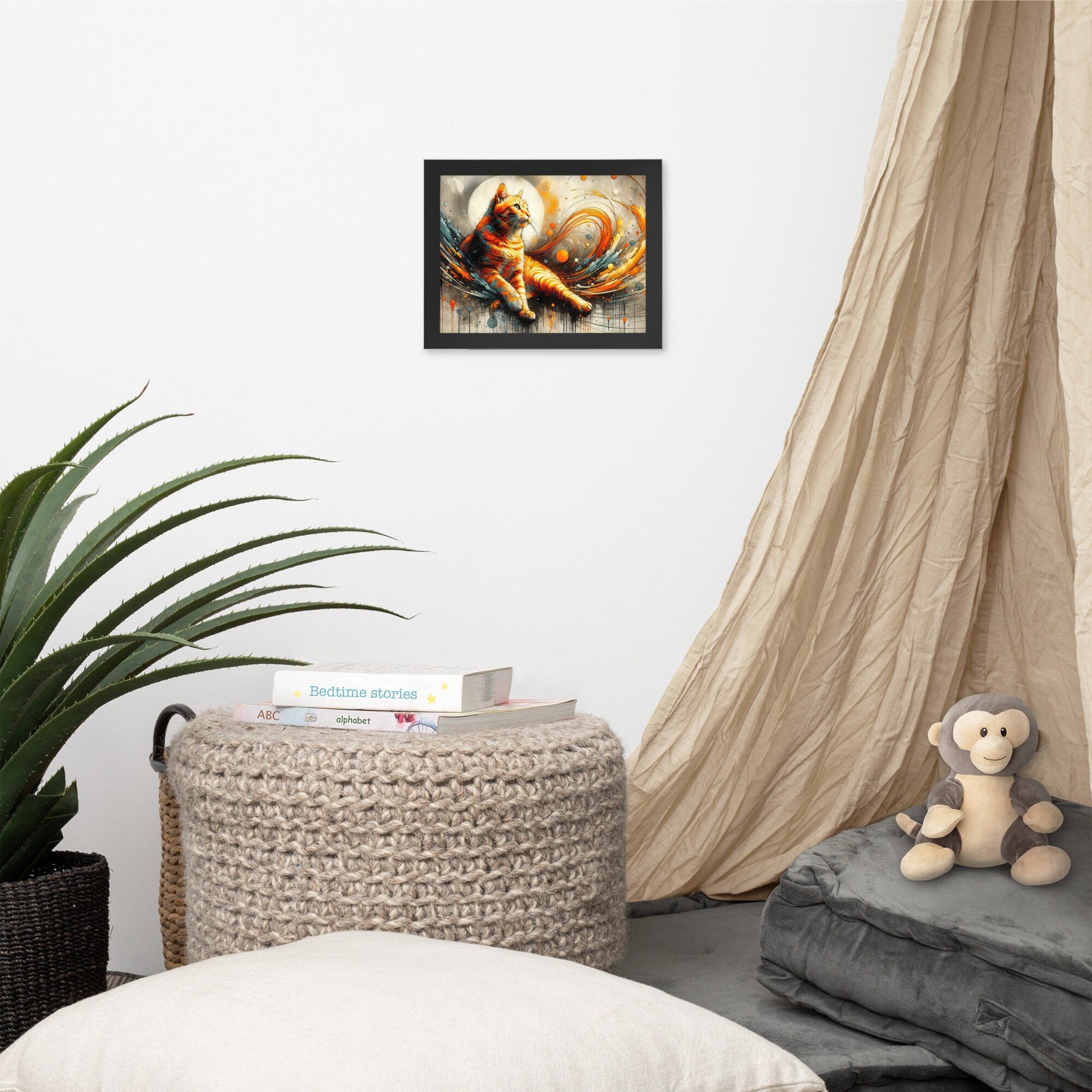 Framed Cat Poster | Thick Matte Paper | Eco-Friendly Ayous Wood Frame | Lightweight & Durable