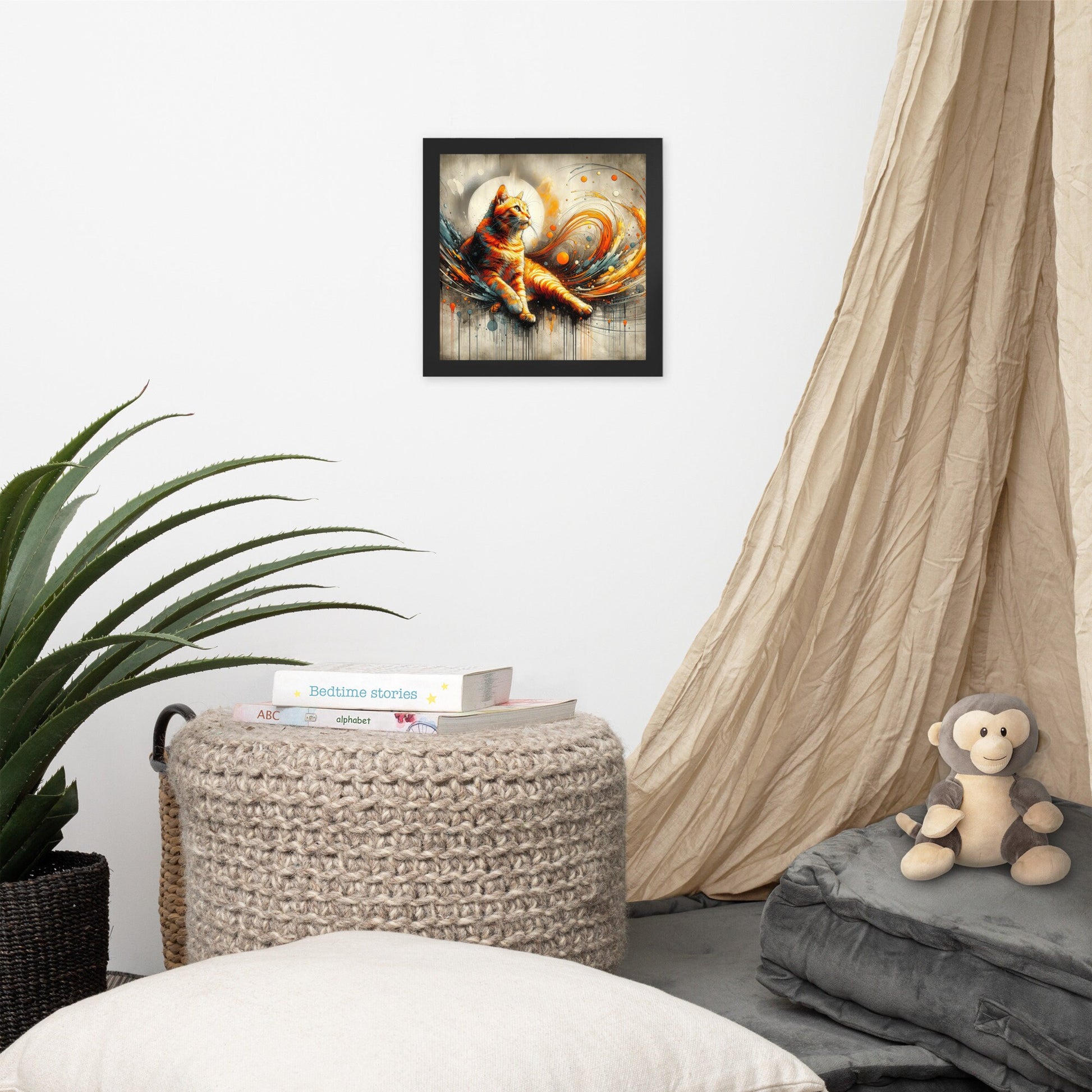 Framed Cat Poster | Thick Matte Paper | Eco-Friendly Ayous Wood Frame | Lightweight & Durable