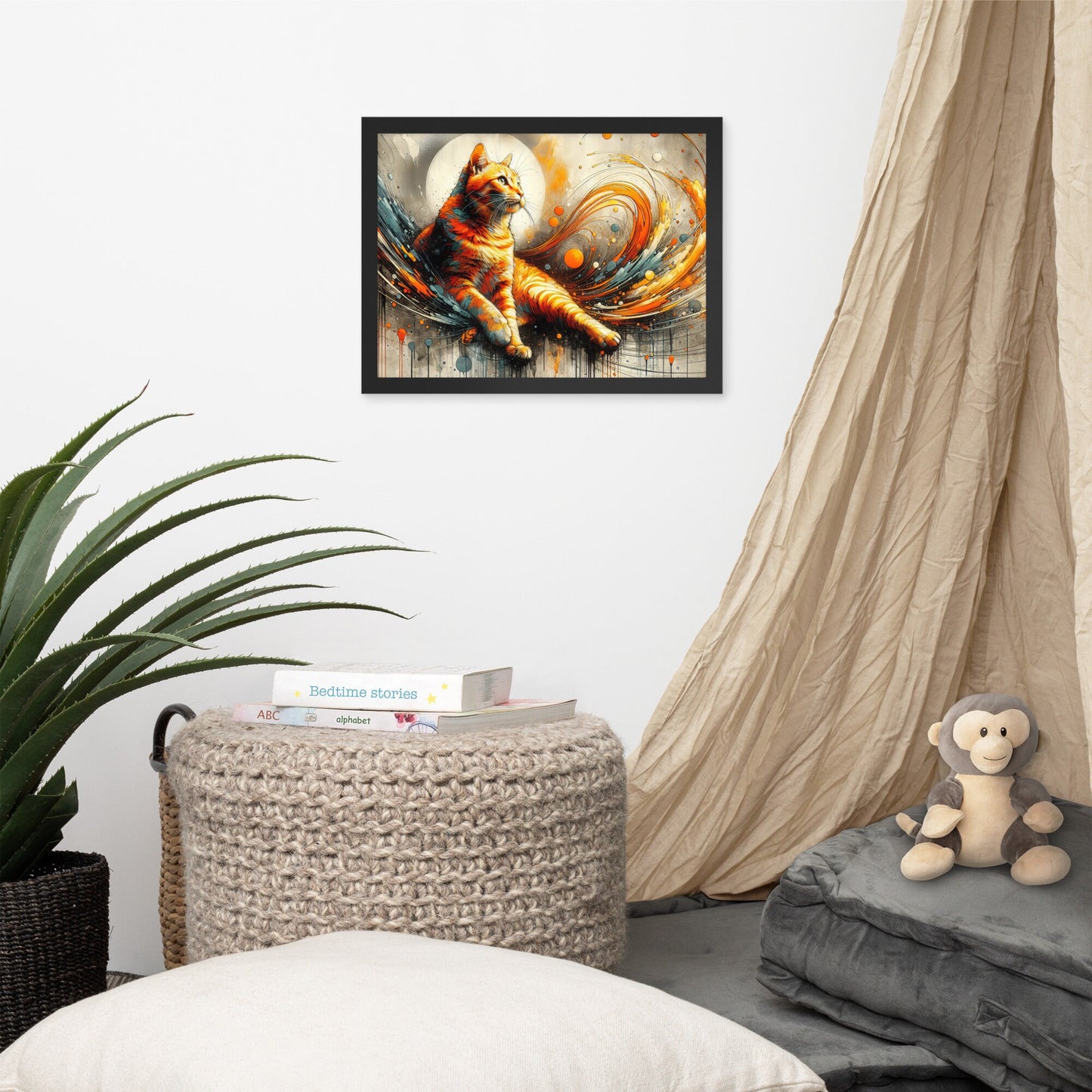 Framed Cat Poster | Thick Matte Paper | Eco-Friendly Ayous Wood Frame | Lightweight & Durable