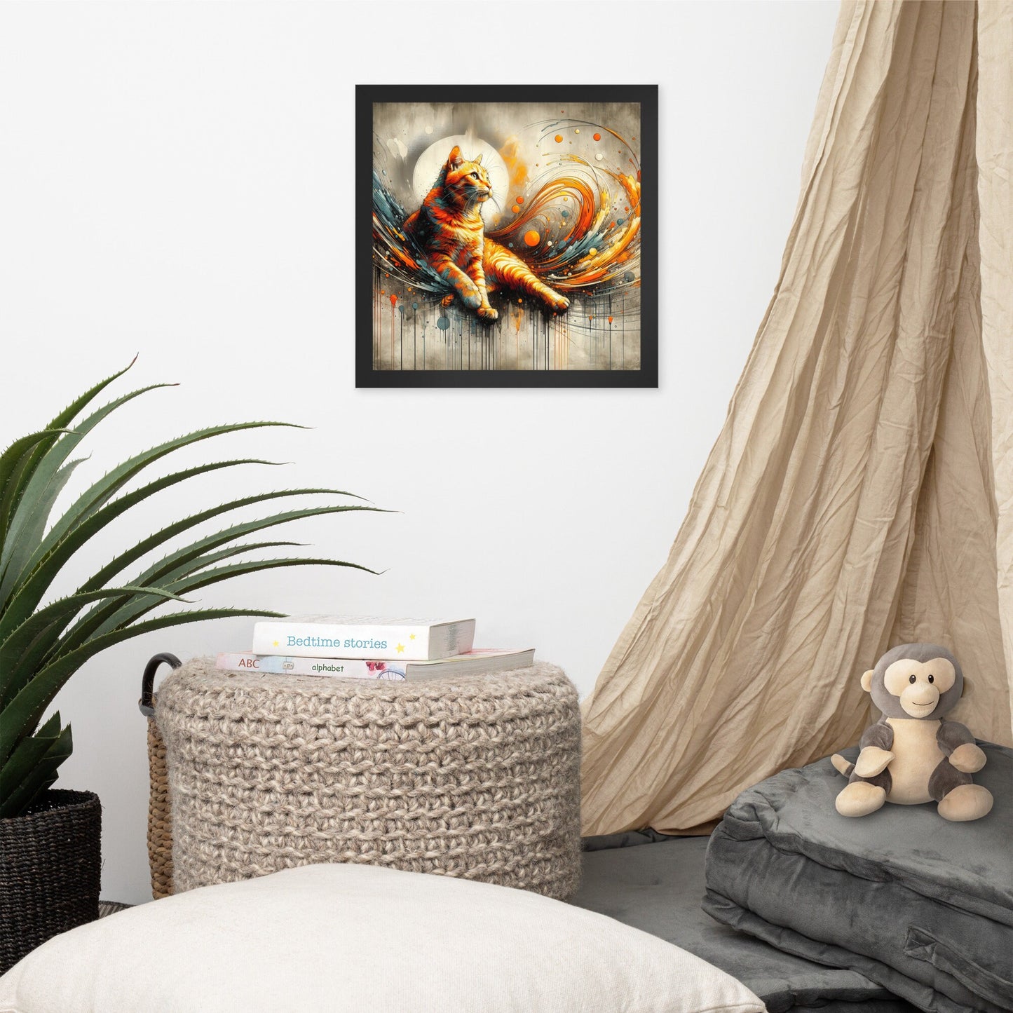 Framed Cat Poster | Thick Matte Paper | Eco-Friendly Ayous Wood Frame | Lightweight & Durable
